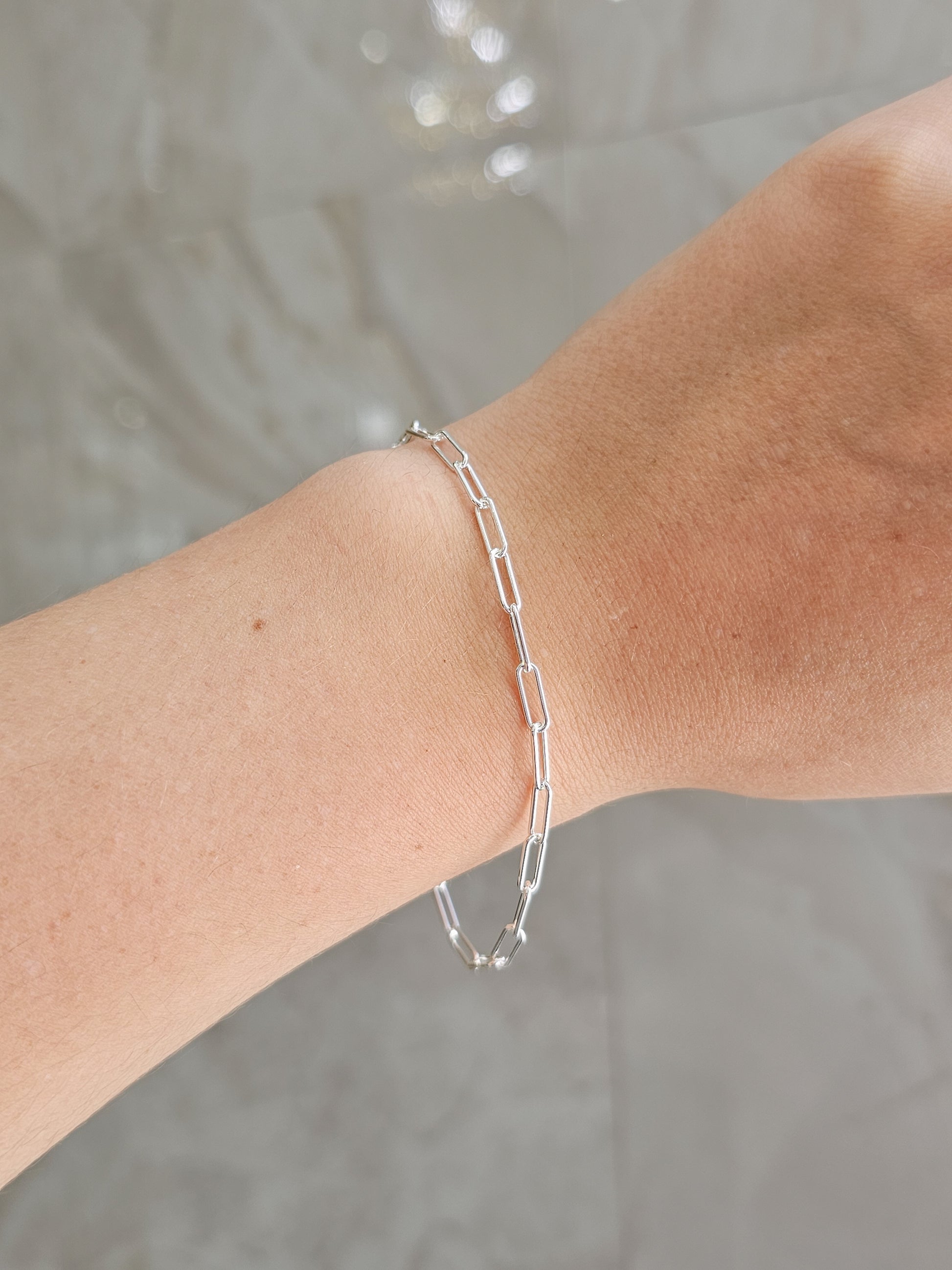 Paperclip Chain Silver Bracelet - Dearest Diamonds