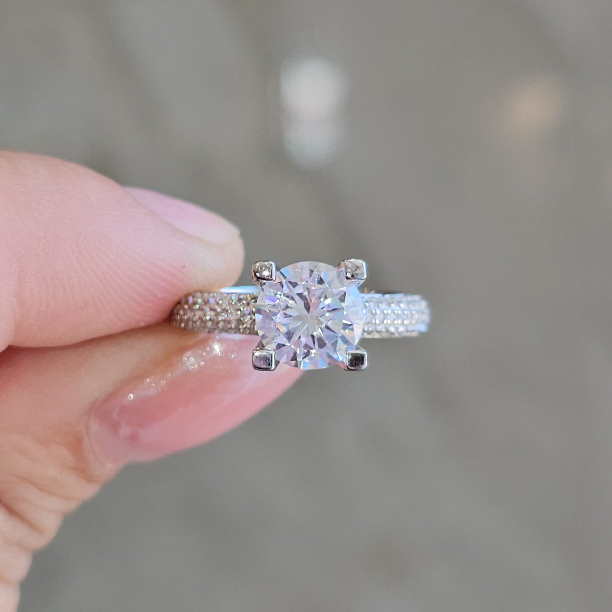 Multi-Row Pavé Round Silver Ring - Dearest Diamonds