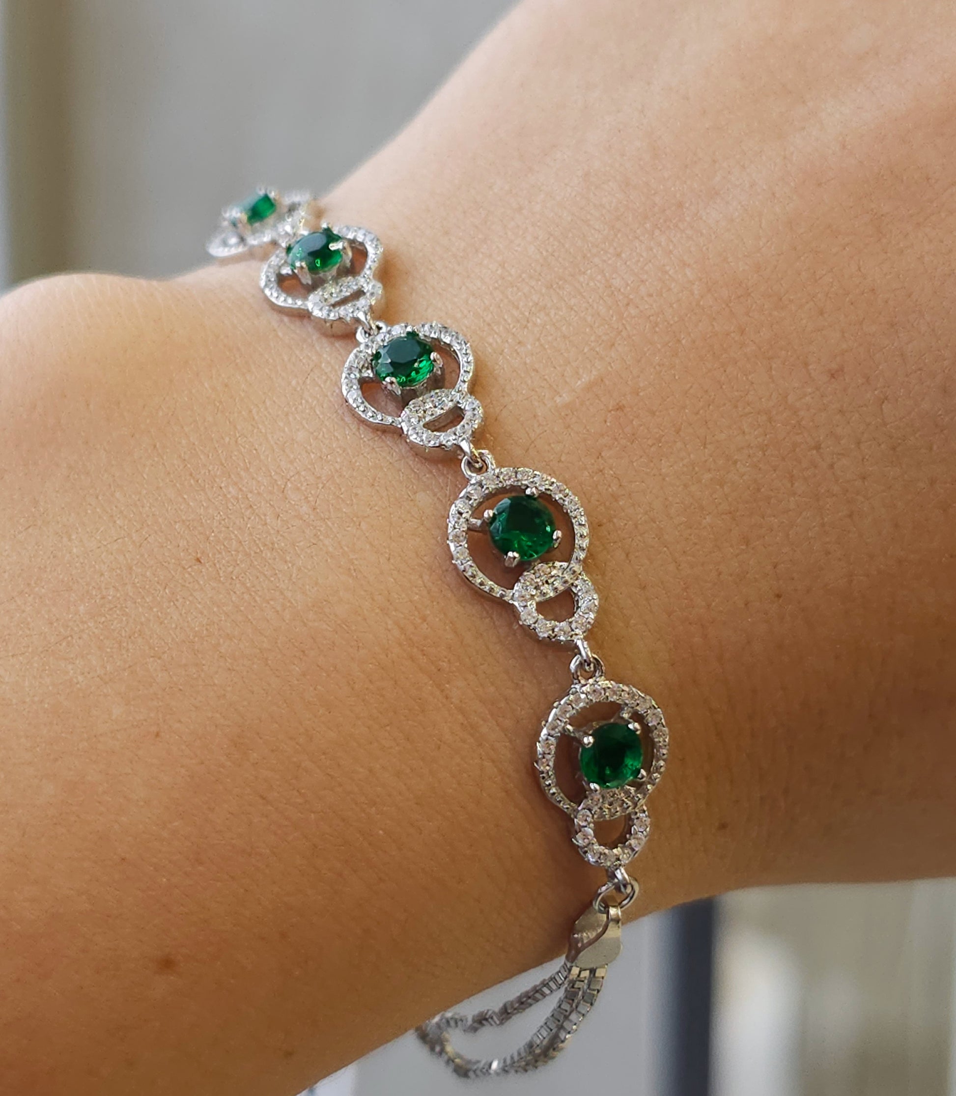 Emerald Green Statement Bracelet - Dearest Diamonds