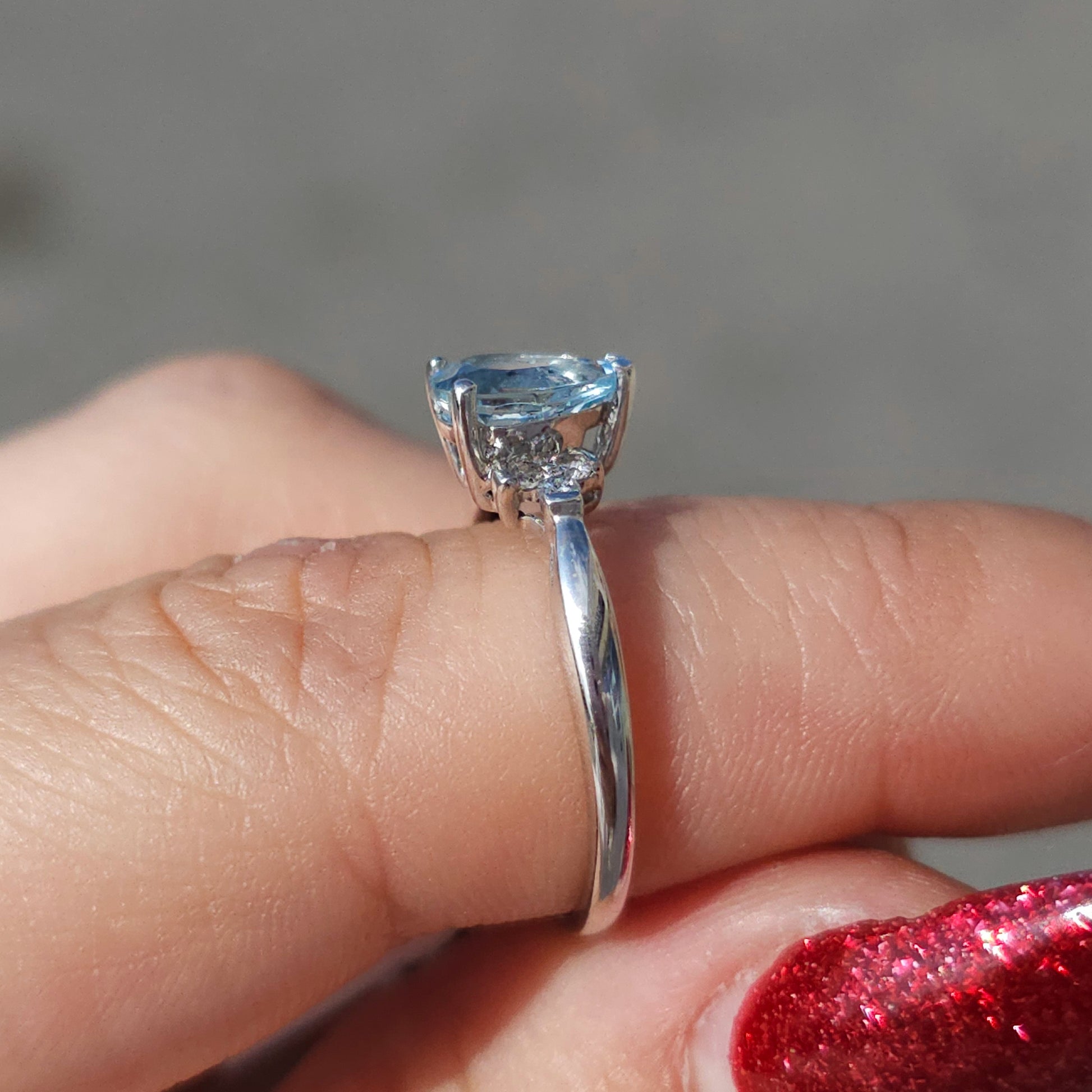 Pretty Aquamarine Pear-Shaped Ring - Dearest Diamonds
