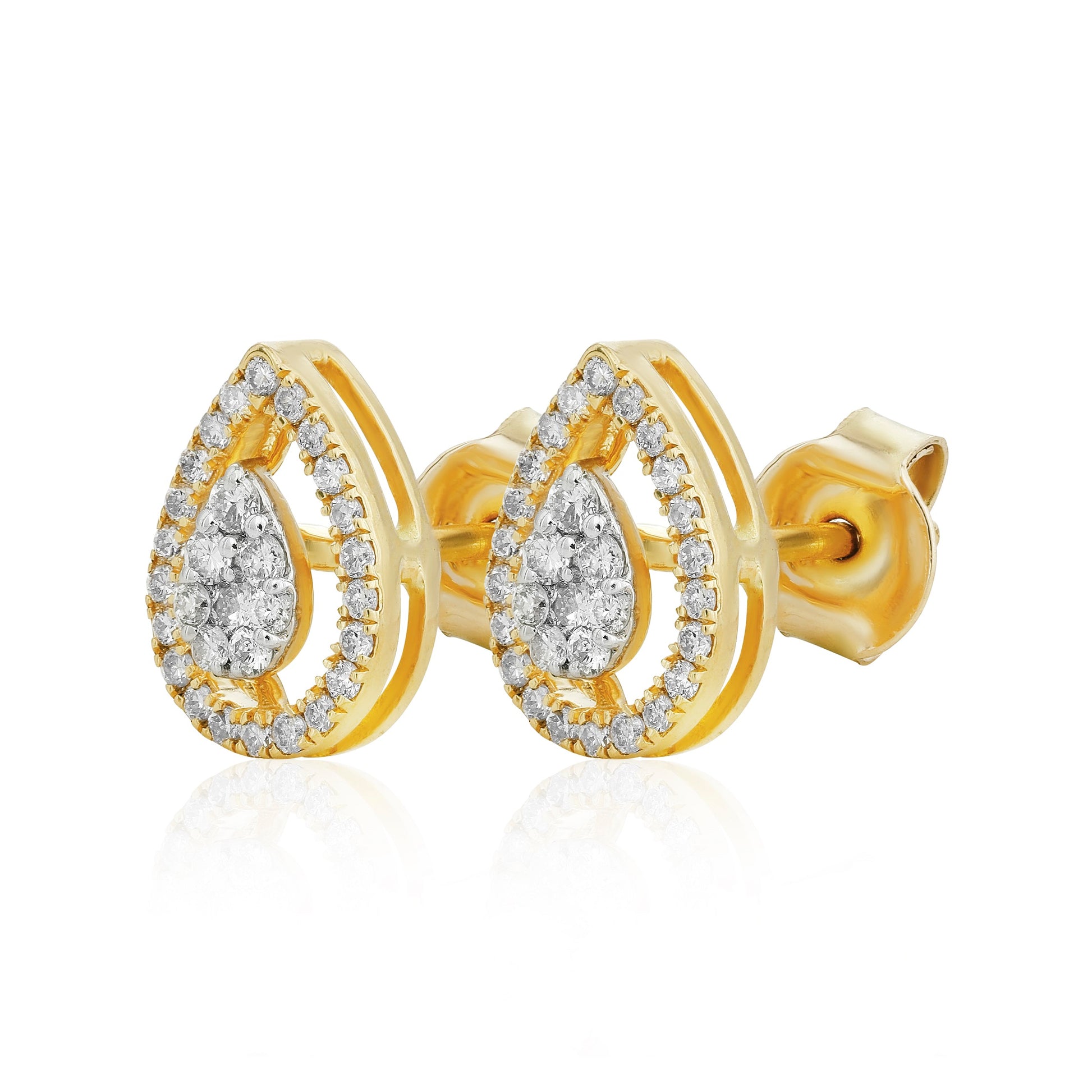 Pear Clusters with Halo Earrings - Dearest Diamonds