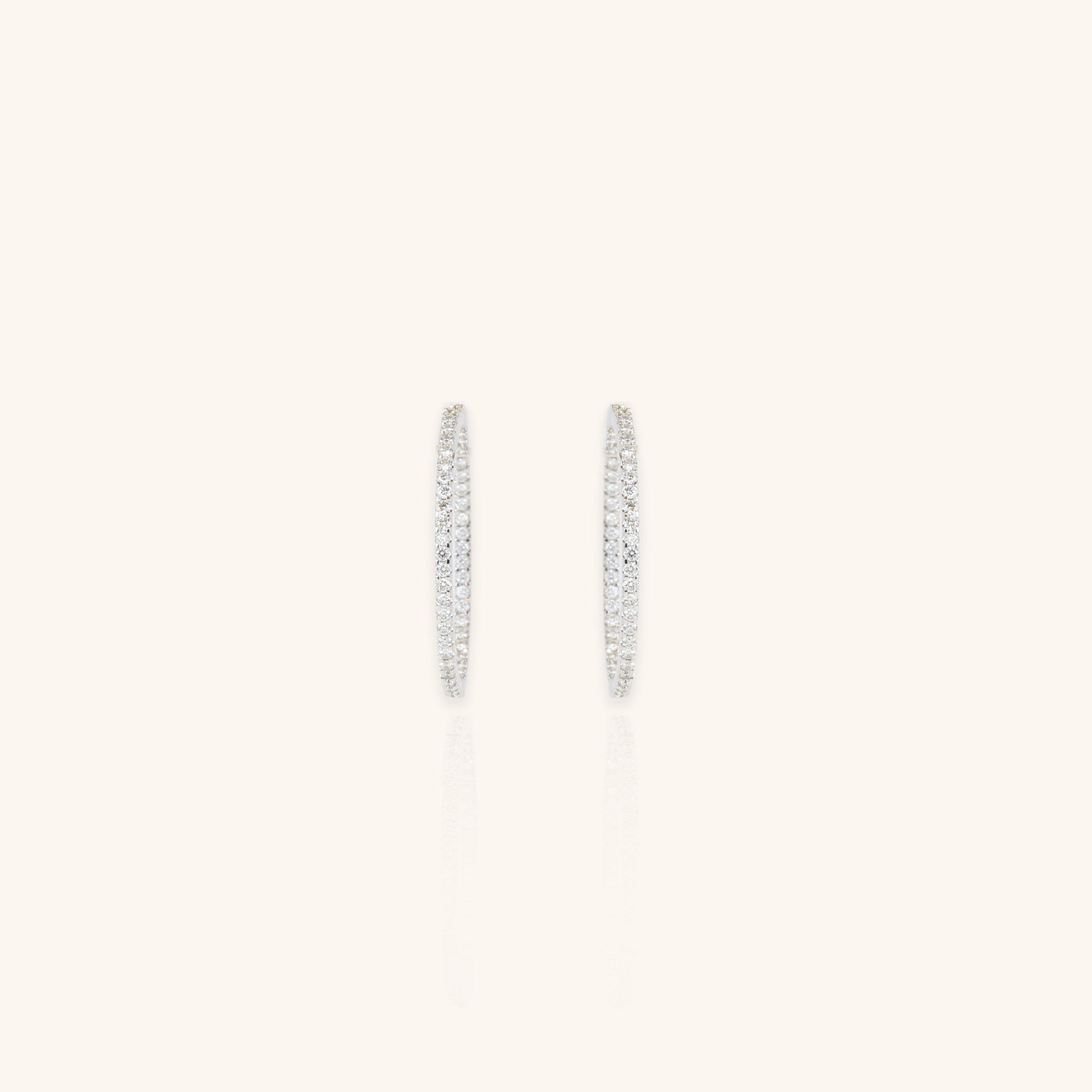 Diamond Oval Hoop Earrings - Dearest Diamonds