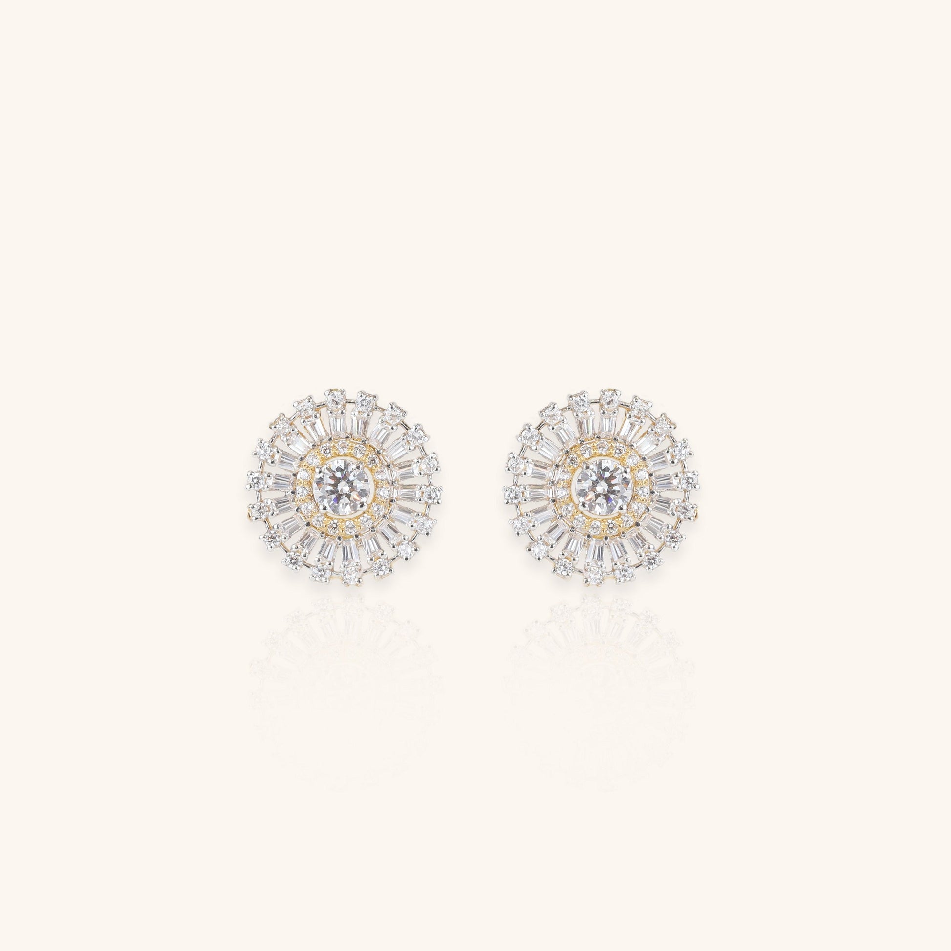 Gold Fancy Studs Earrings - Dearest Diamonds