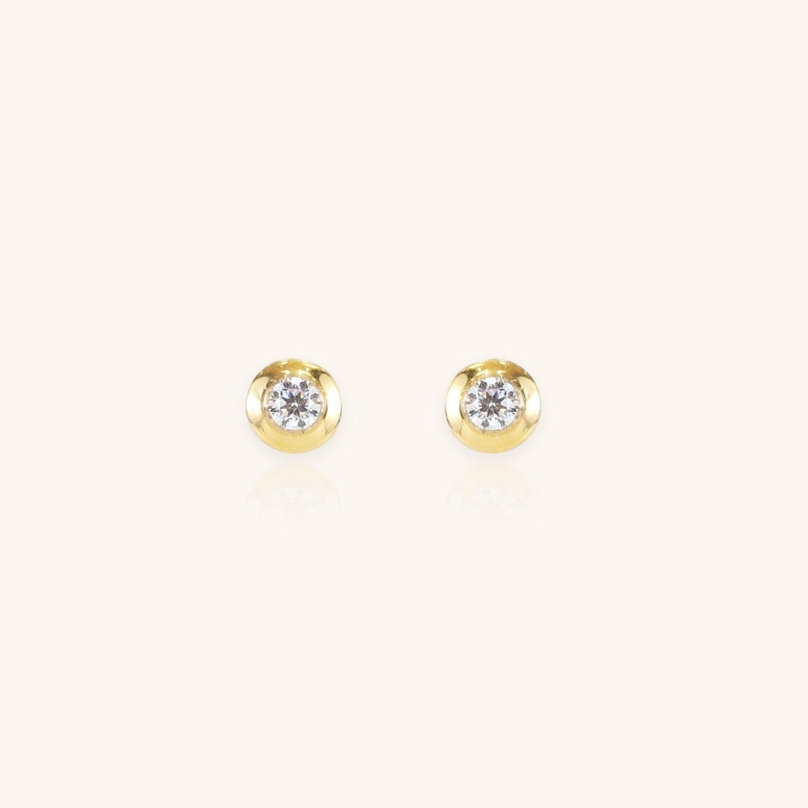 Gold Halo Diamond Studs - Dearest Diamonds