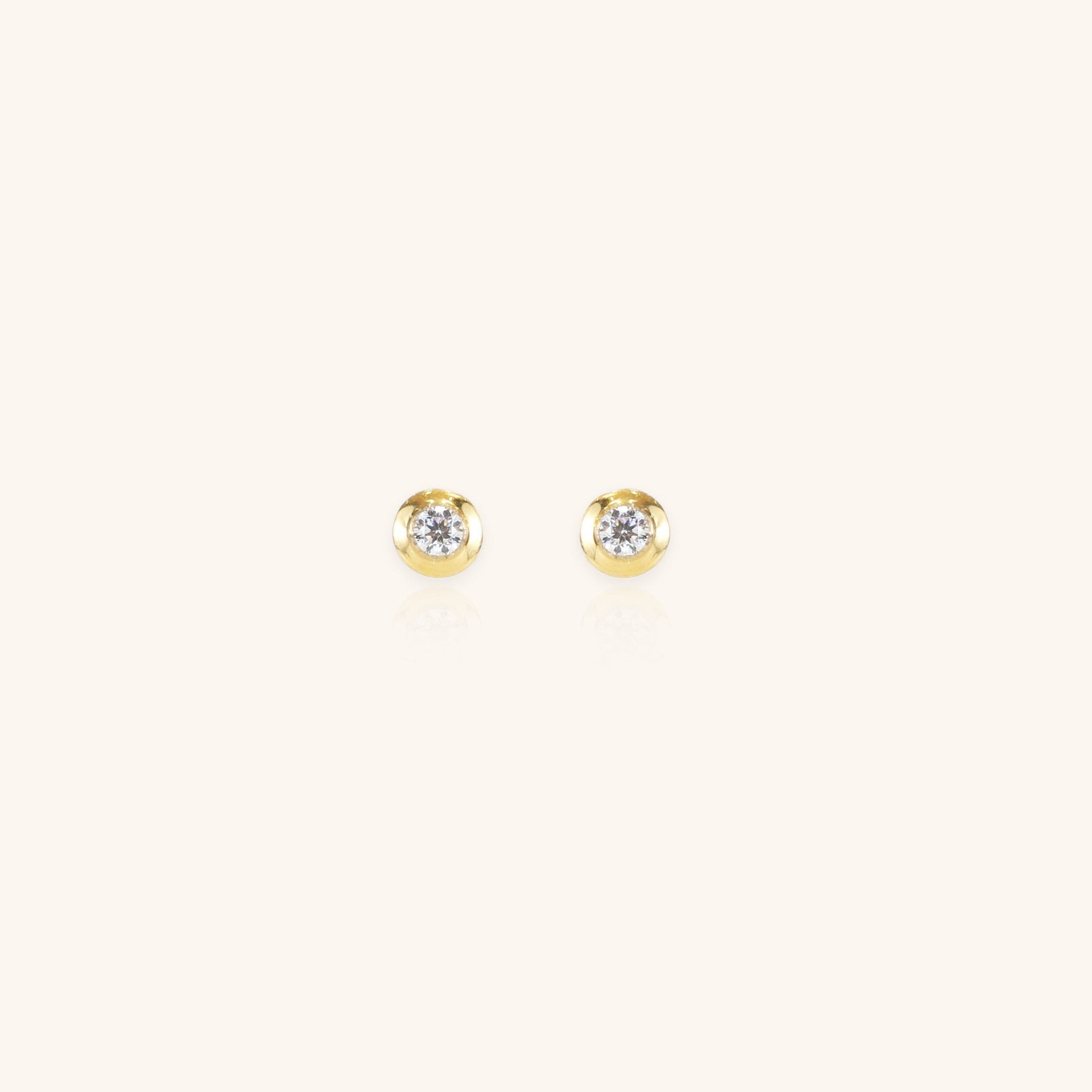Flower Bezel Earrings - Dearest Diamonds