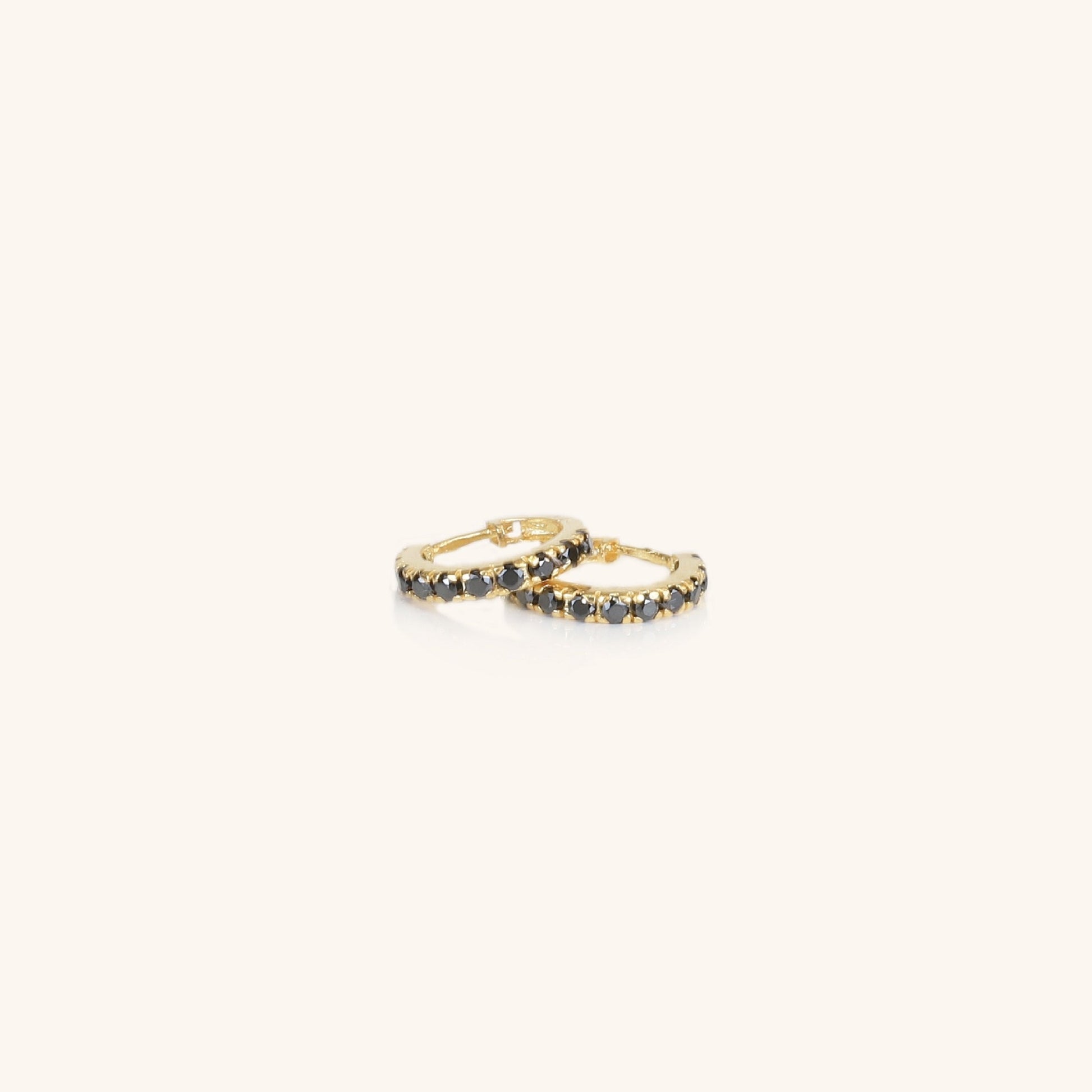 Pavé Black Stone Hoops - Dearest Diamonds