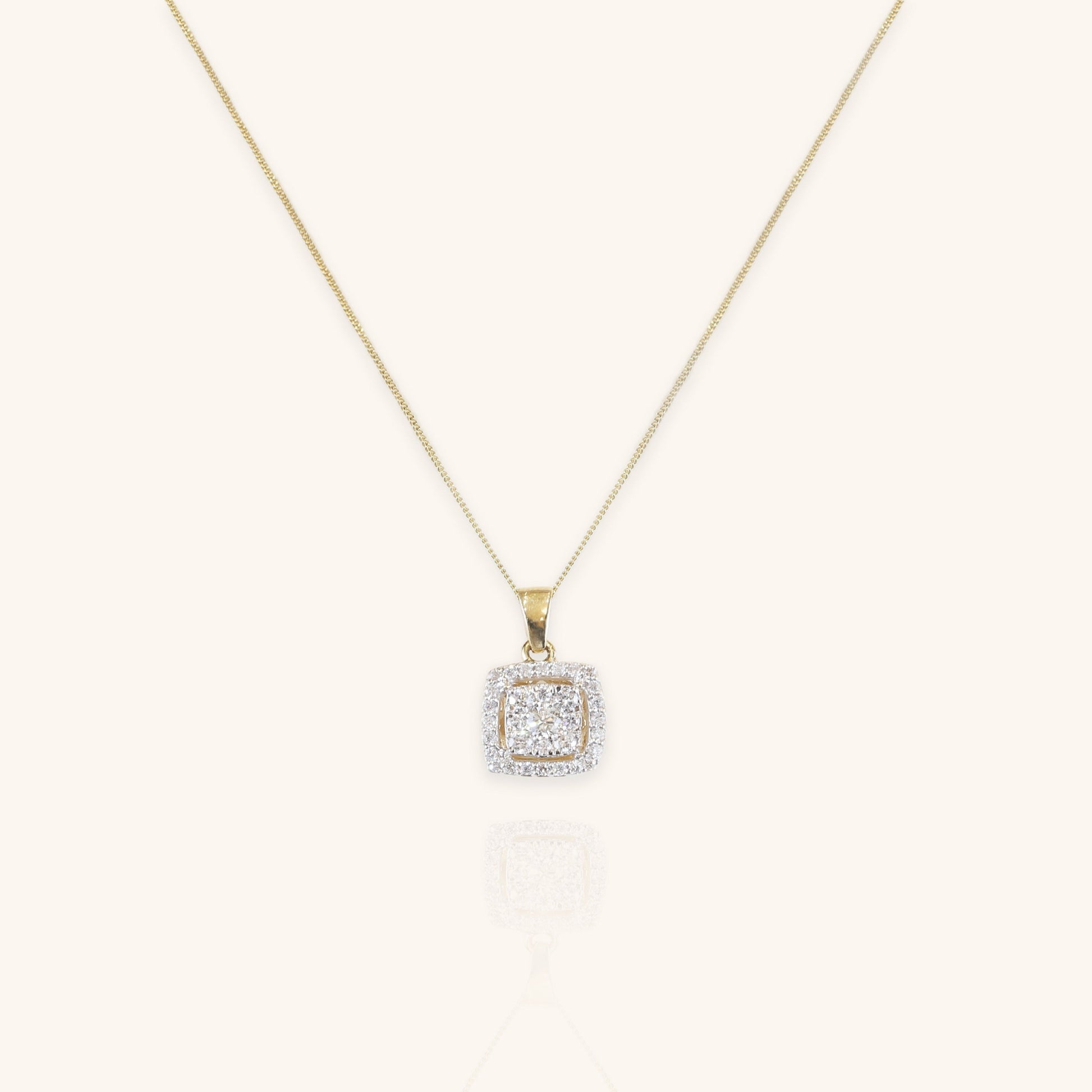 Dainty Diamonds Square Pendant Necklace - Dearest Diamonds