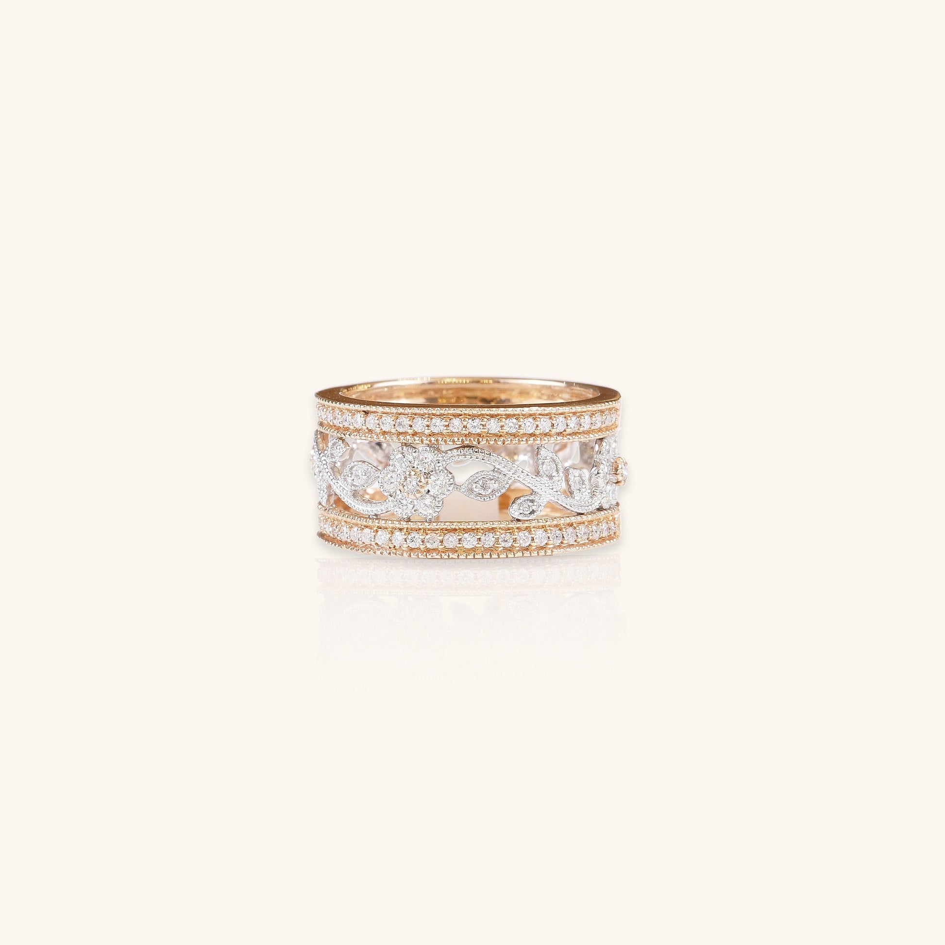 Two-Tone Flower Band - Dearest Diamonds