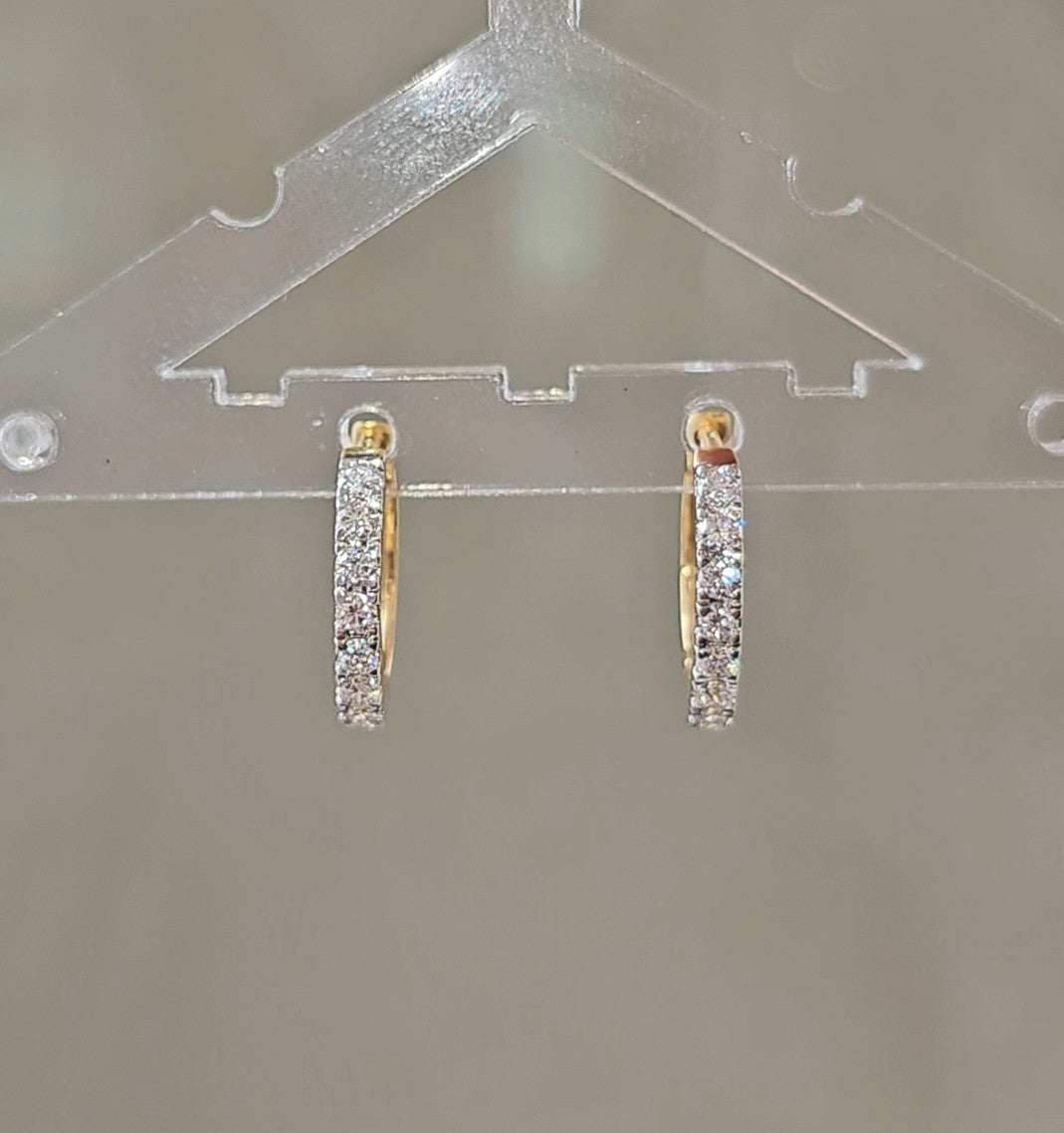 Diamond Mini Hoops Earrings - Dearest Diamonds