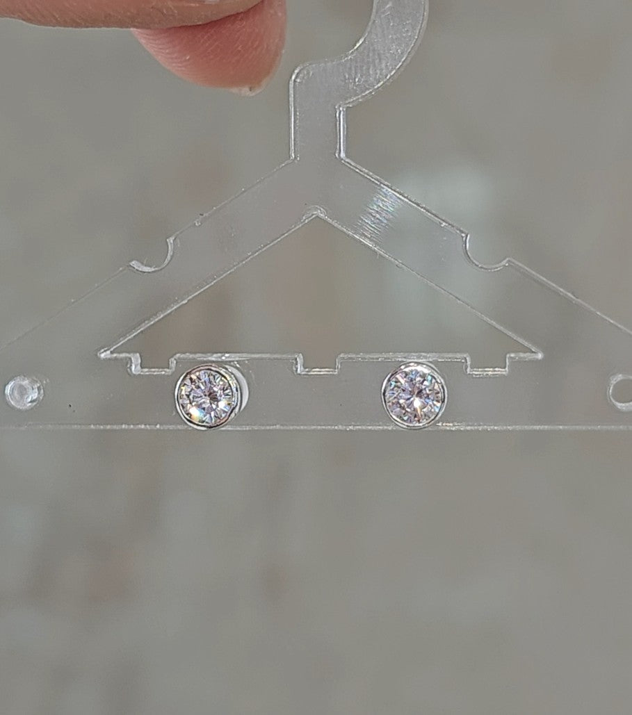 Silver Bezel Studs - Dearest Diamonds