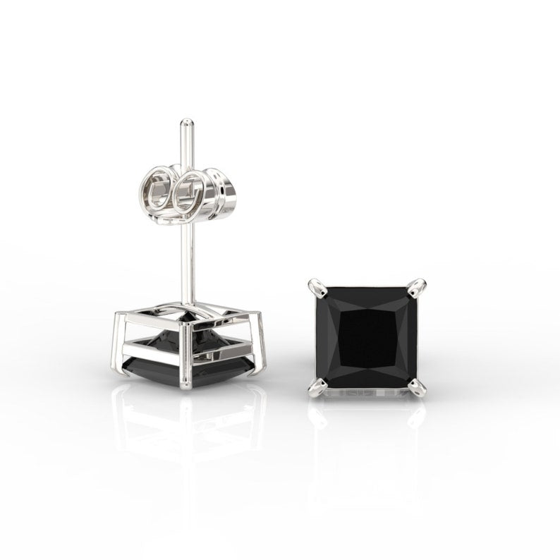 Black Silver Studs - Dearest Diamonds