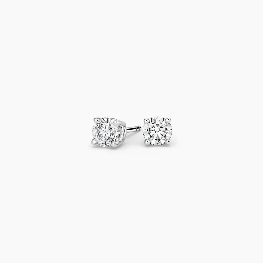 Round Silver Stud Earrings - Dearest Diamonds