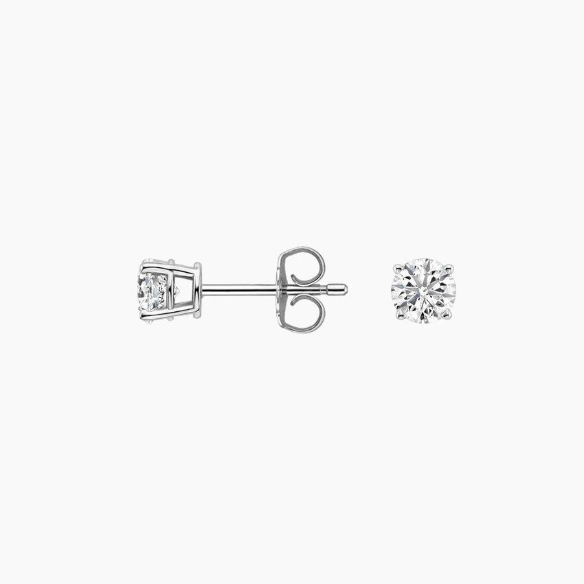 Round Silver Stud Earrings - Dearest Diamonds