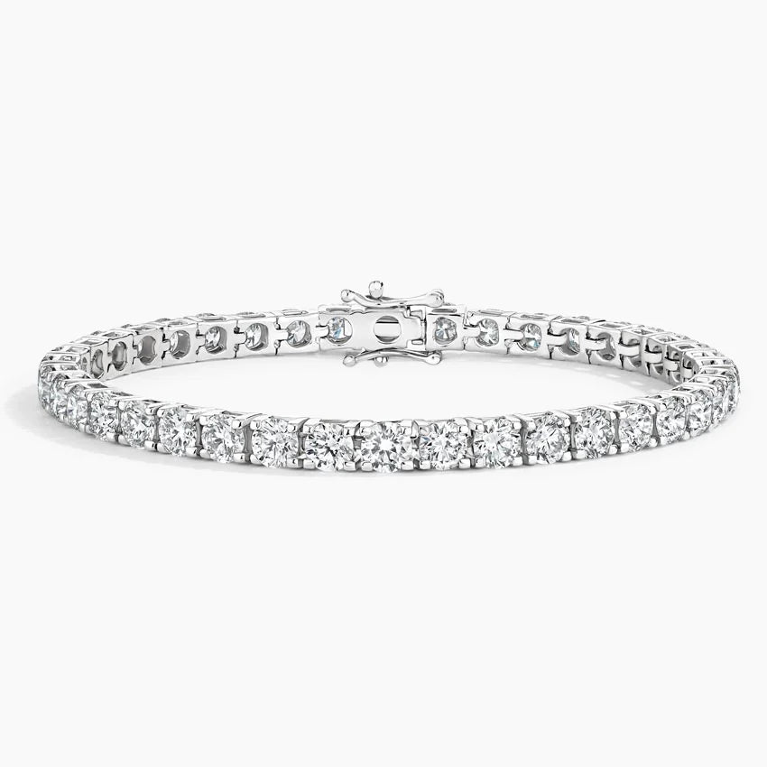 Round Cut Silver Tennis Bracelet - Dearest Diamonds