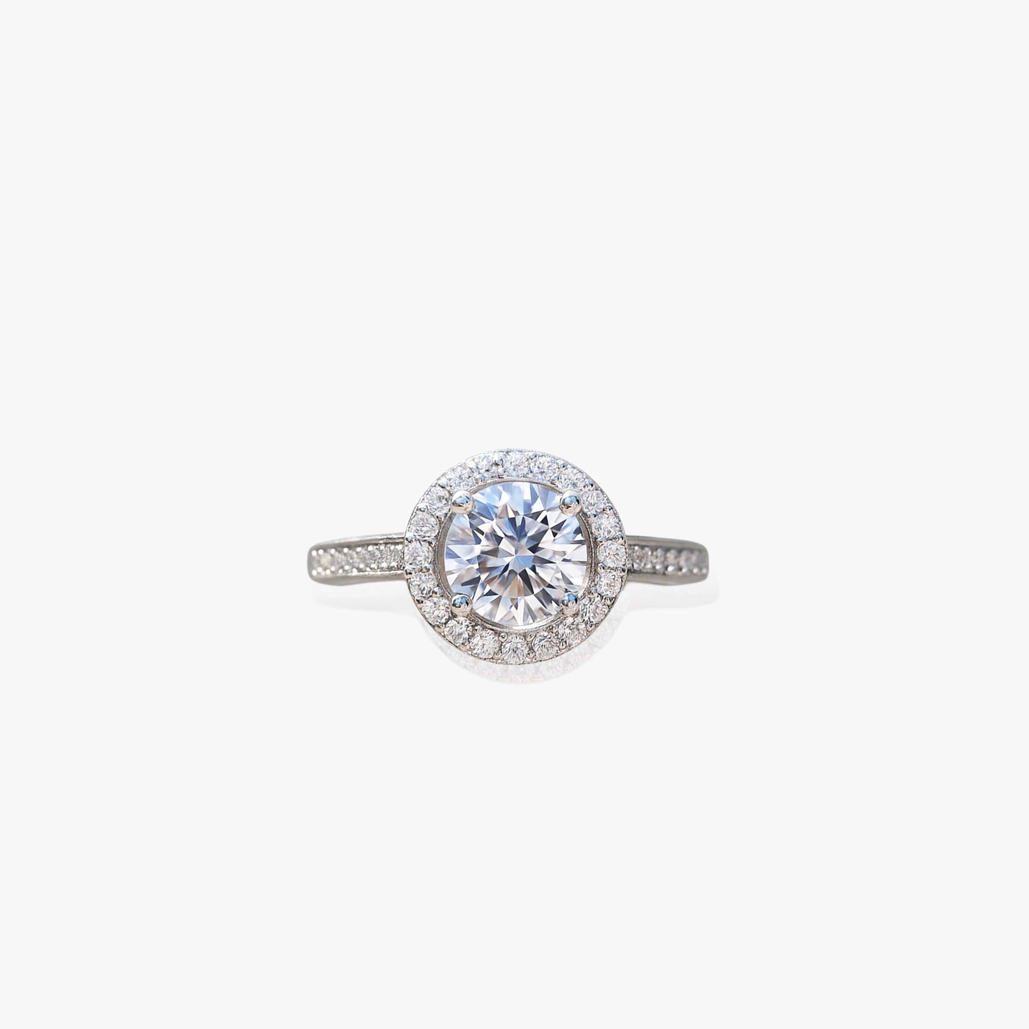 Dazzling Halo Silver Ring