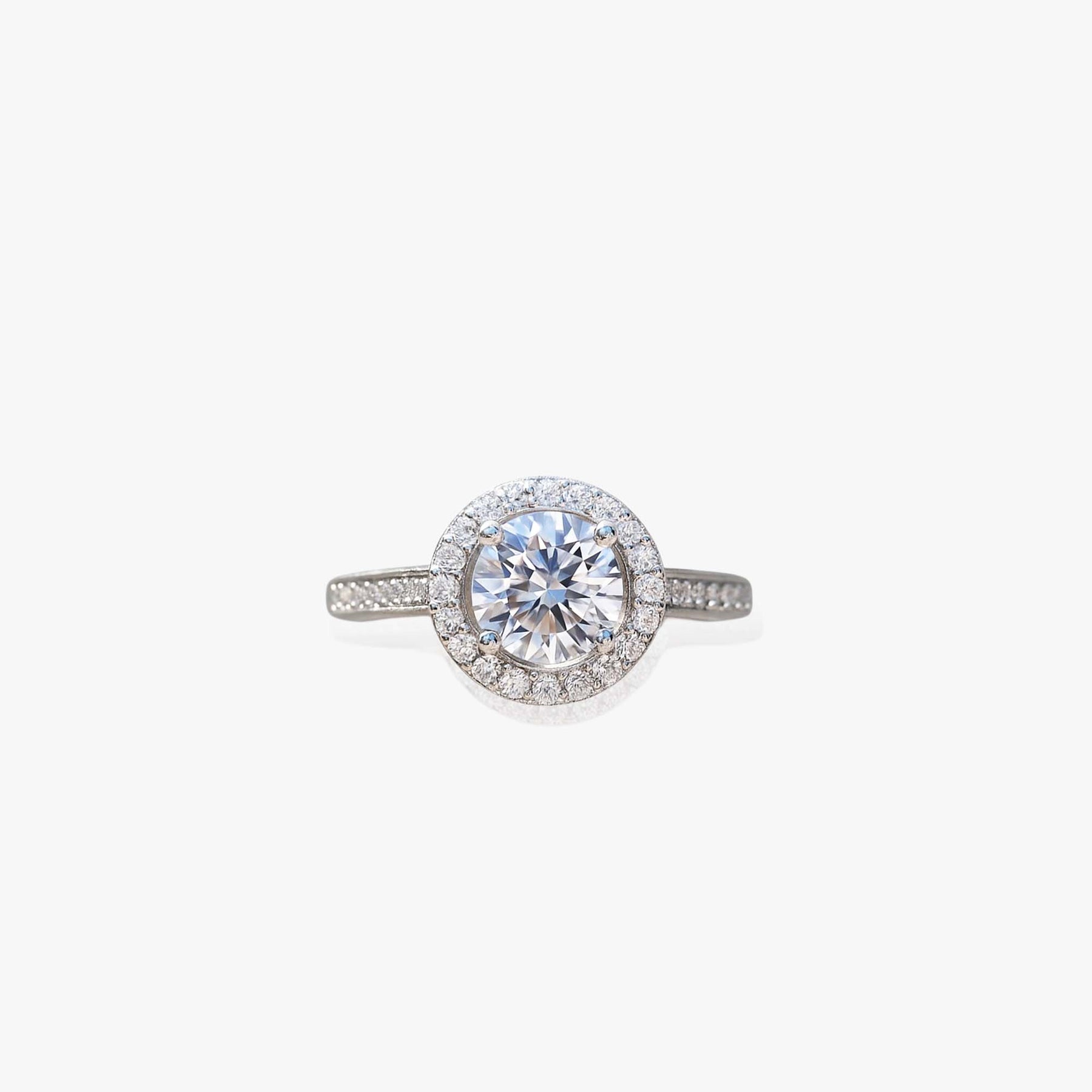 Dazzling Halo Silver Ring