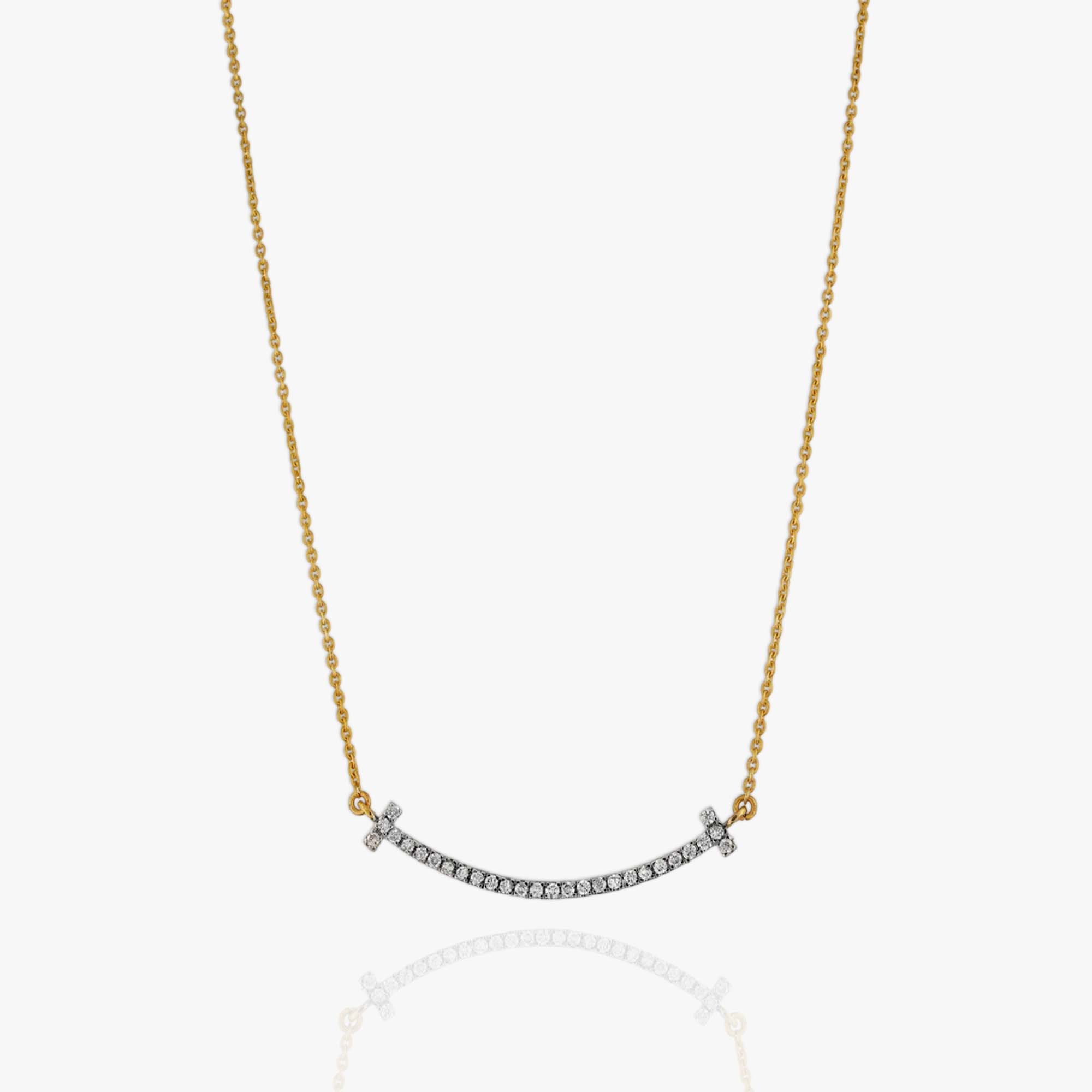Arc Diamond Bar Necklace