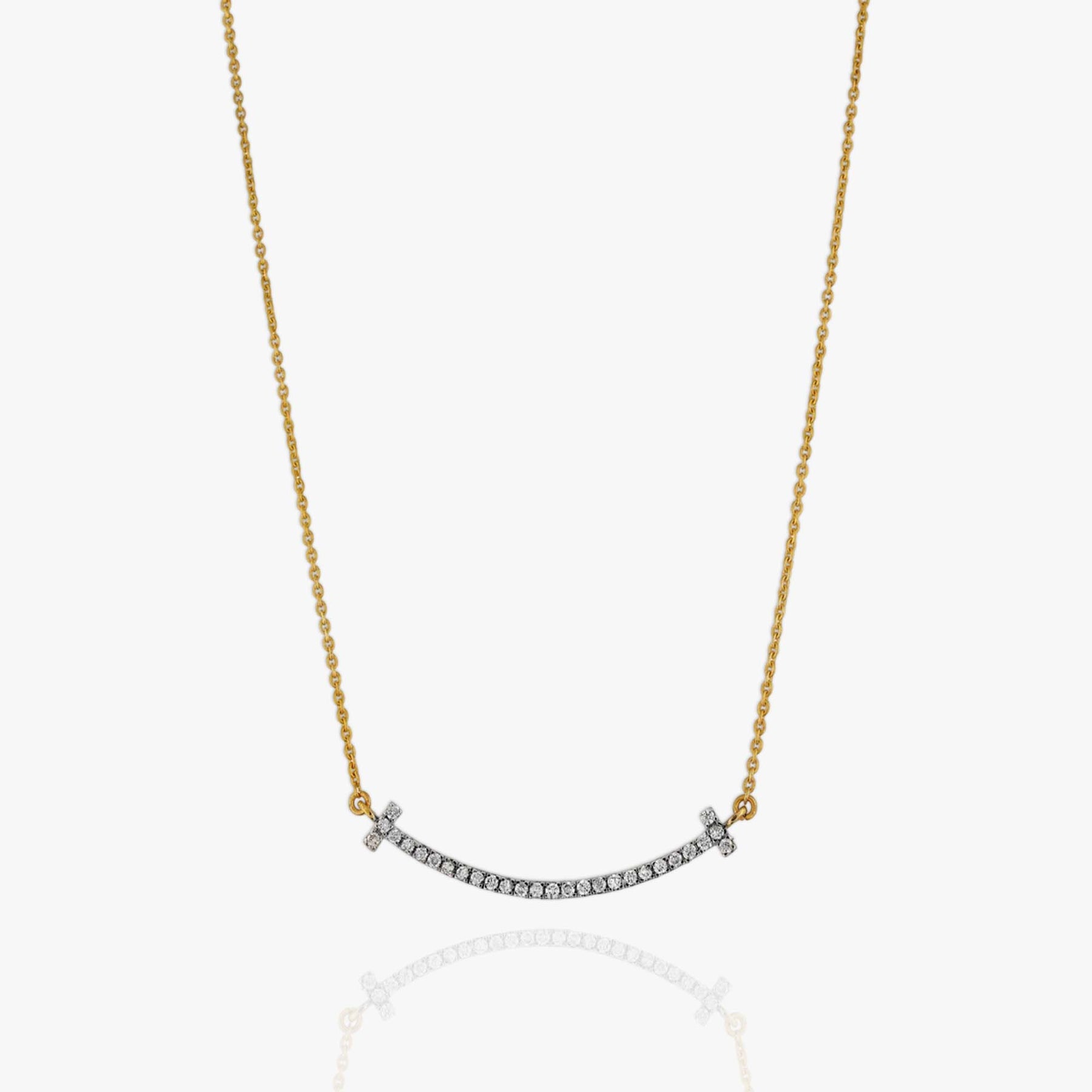 Arc Diamond Bar Necklace