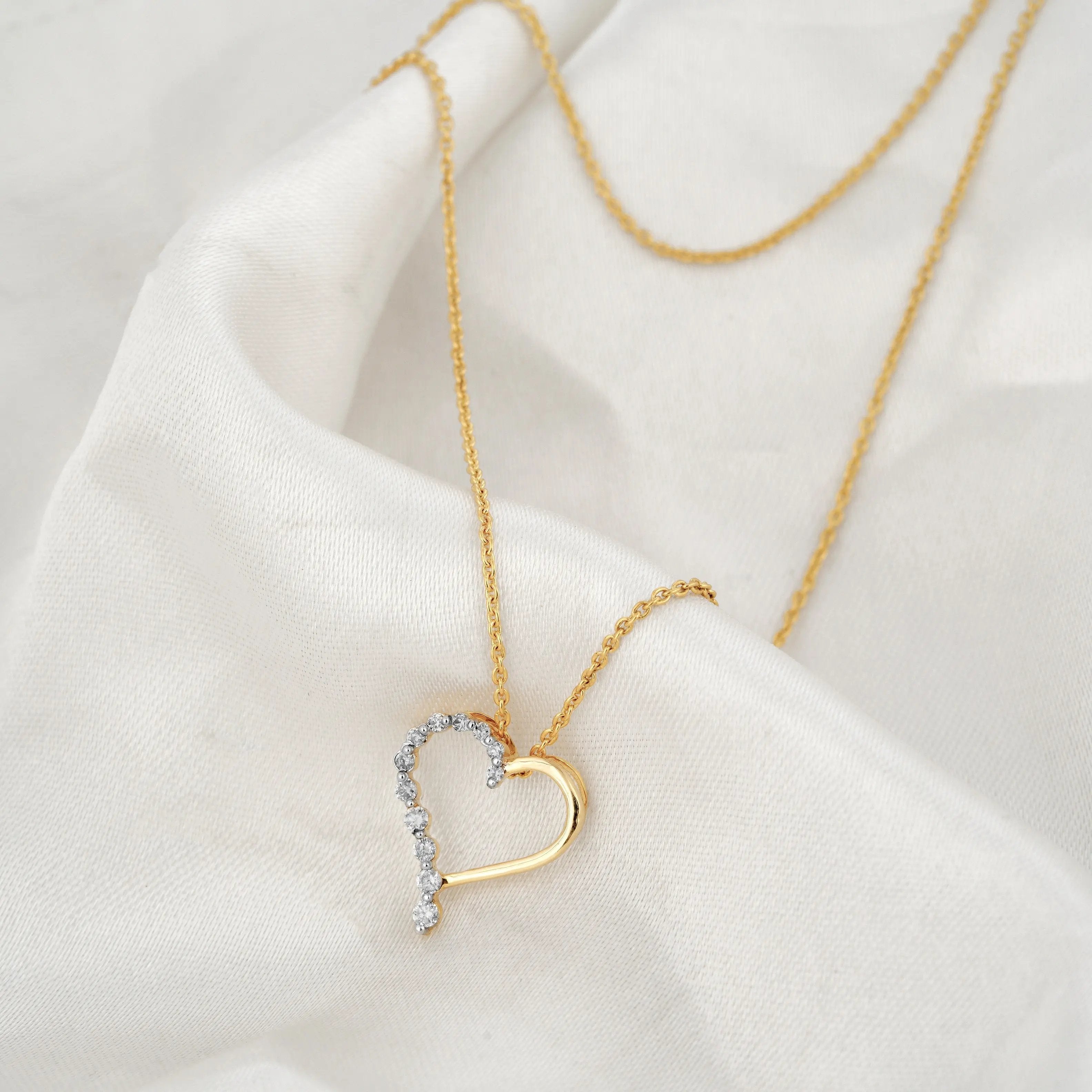 Open Heart Pendant Diamond - Dearest Diamonds
