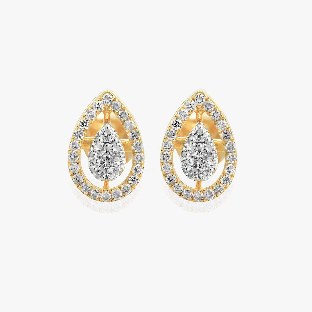 Pear Clusters with Halo Earrings