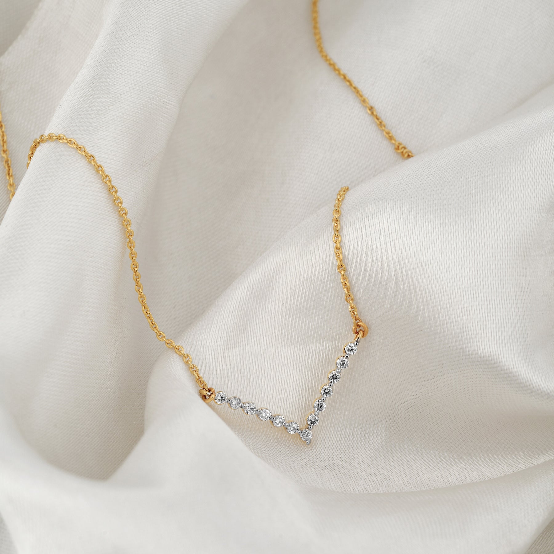 V-shaped Diamond Necklace - Dearest Diamonds