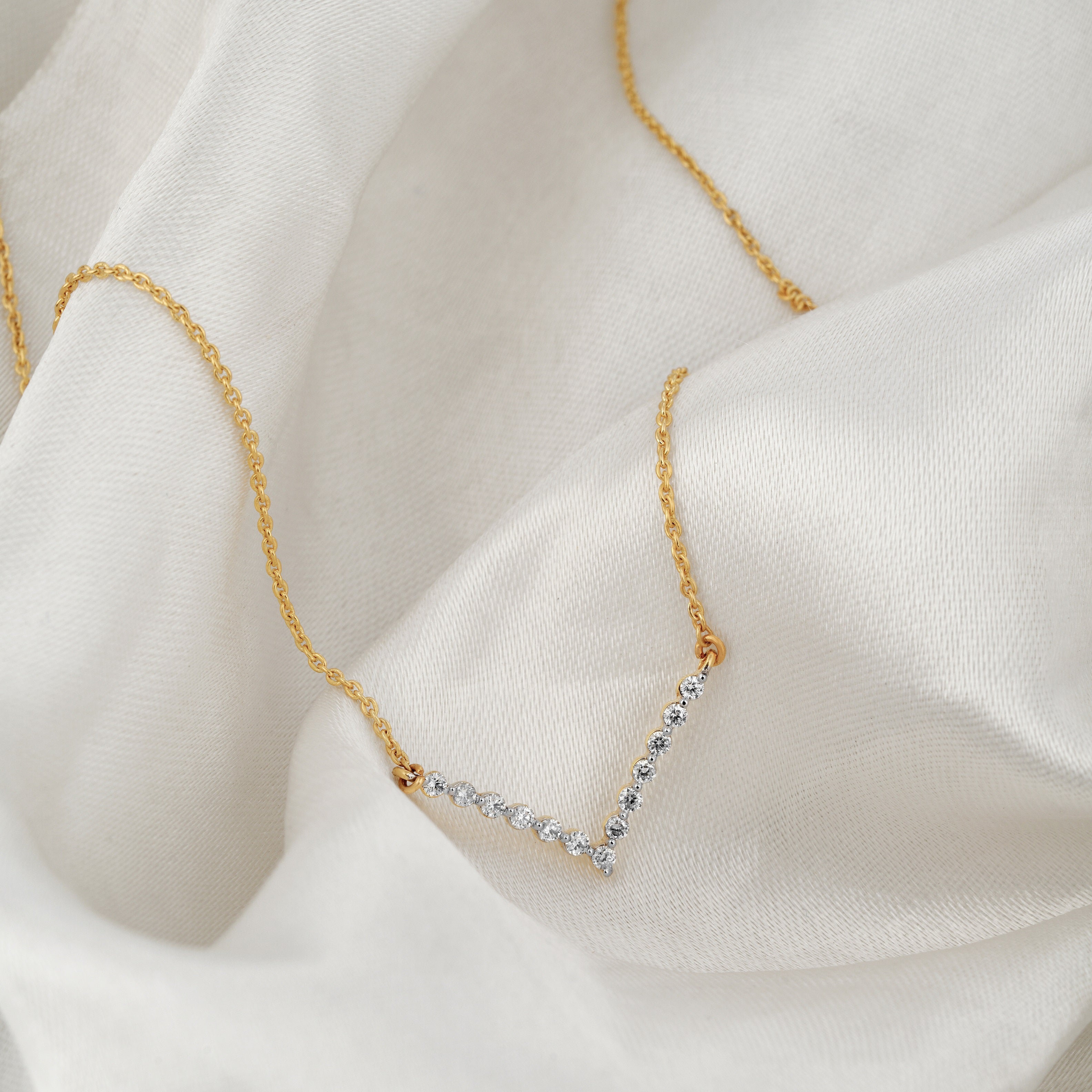 V-shaped Diamond Necklace - Dearest Diamonds