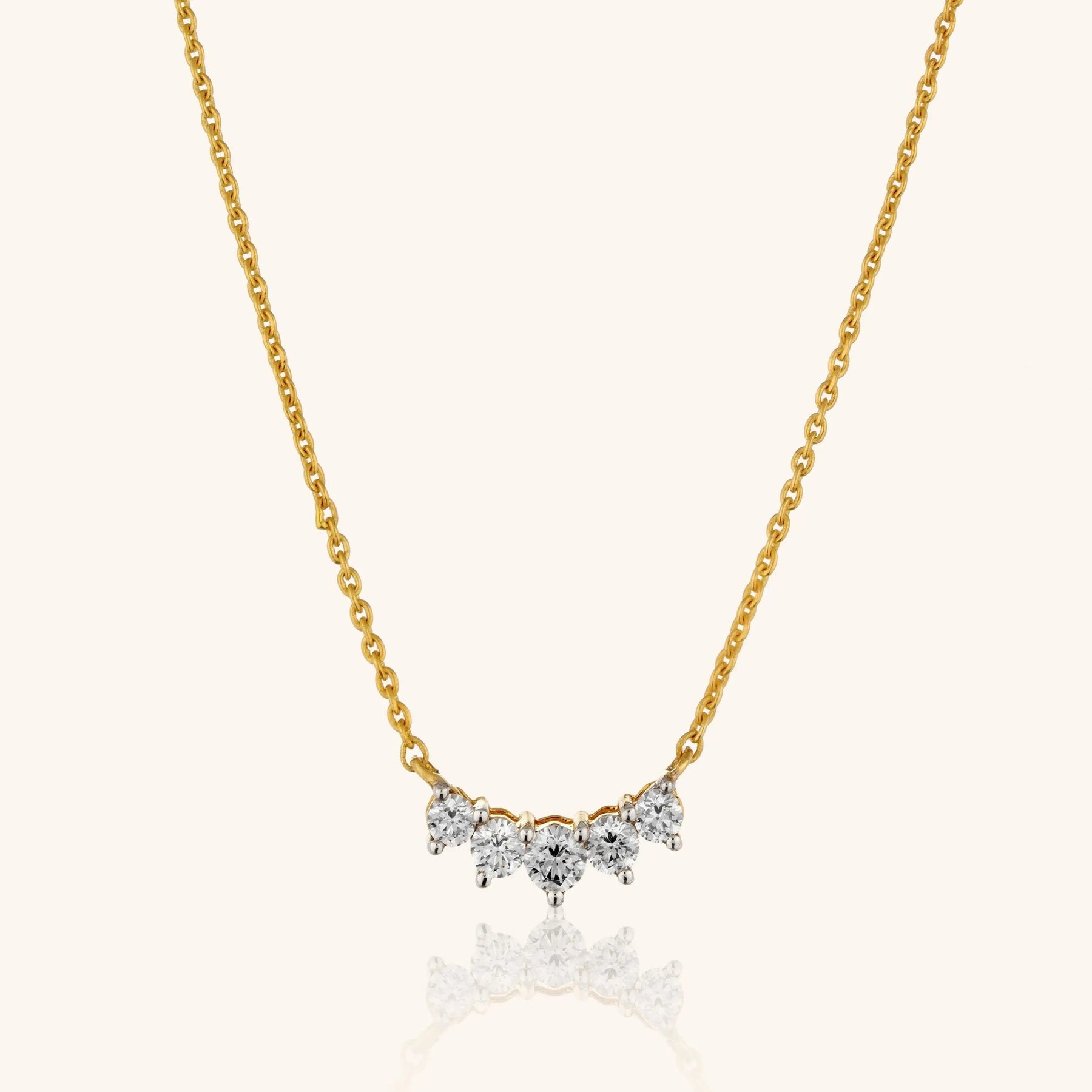 Five Diamond Curve Necklace - Dearest Diamonds