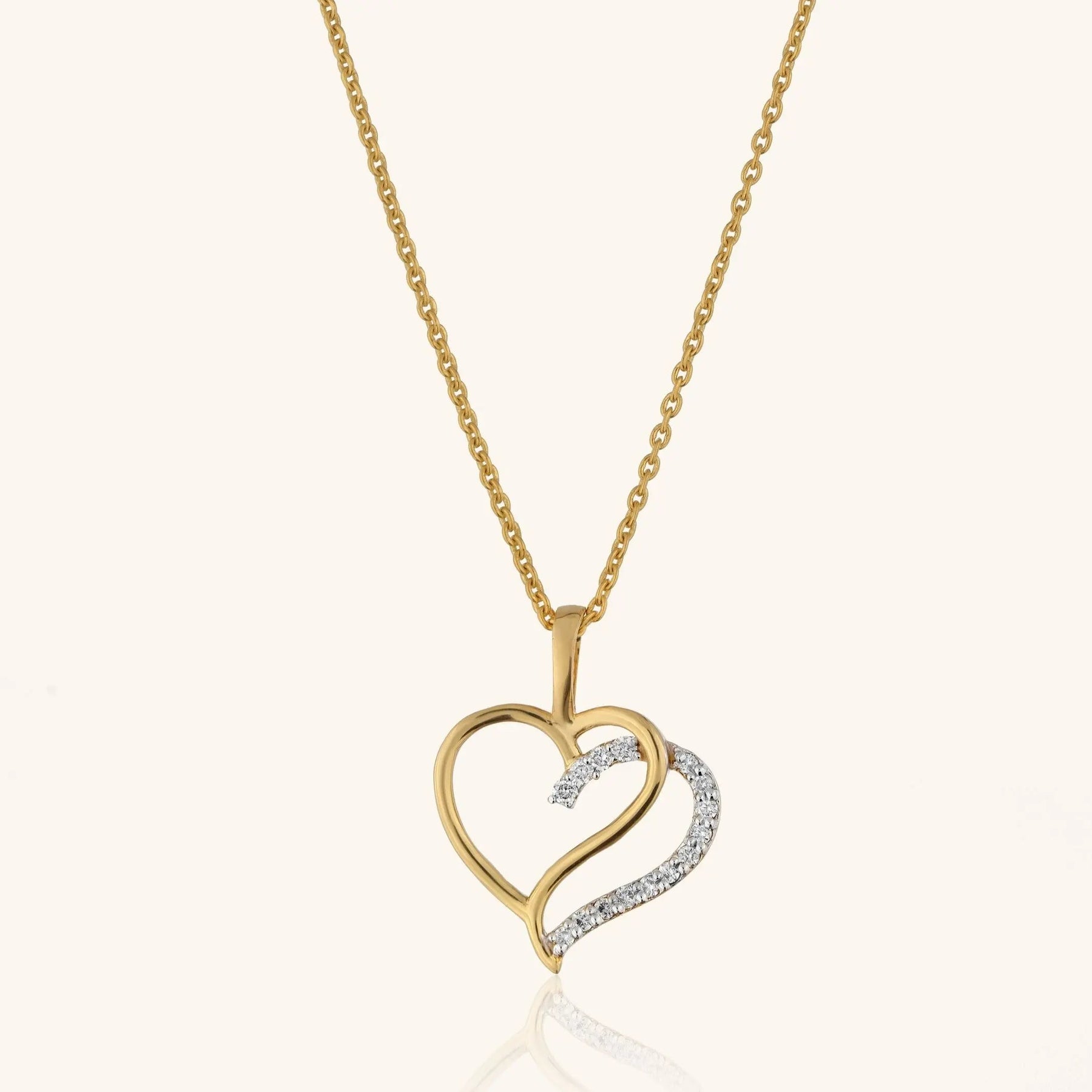 Double Heart Pendant & Necklace - Dearest Diamonds