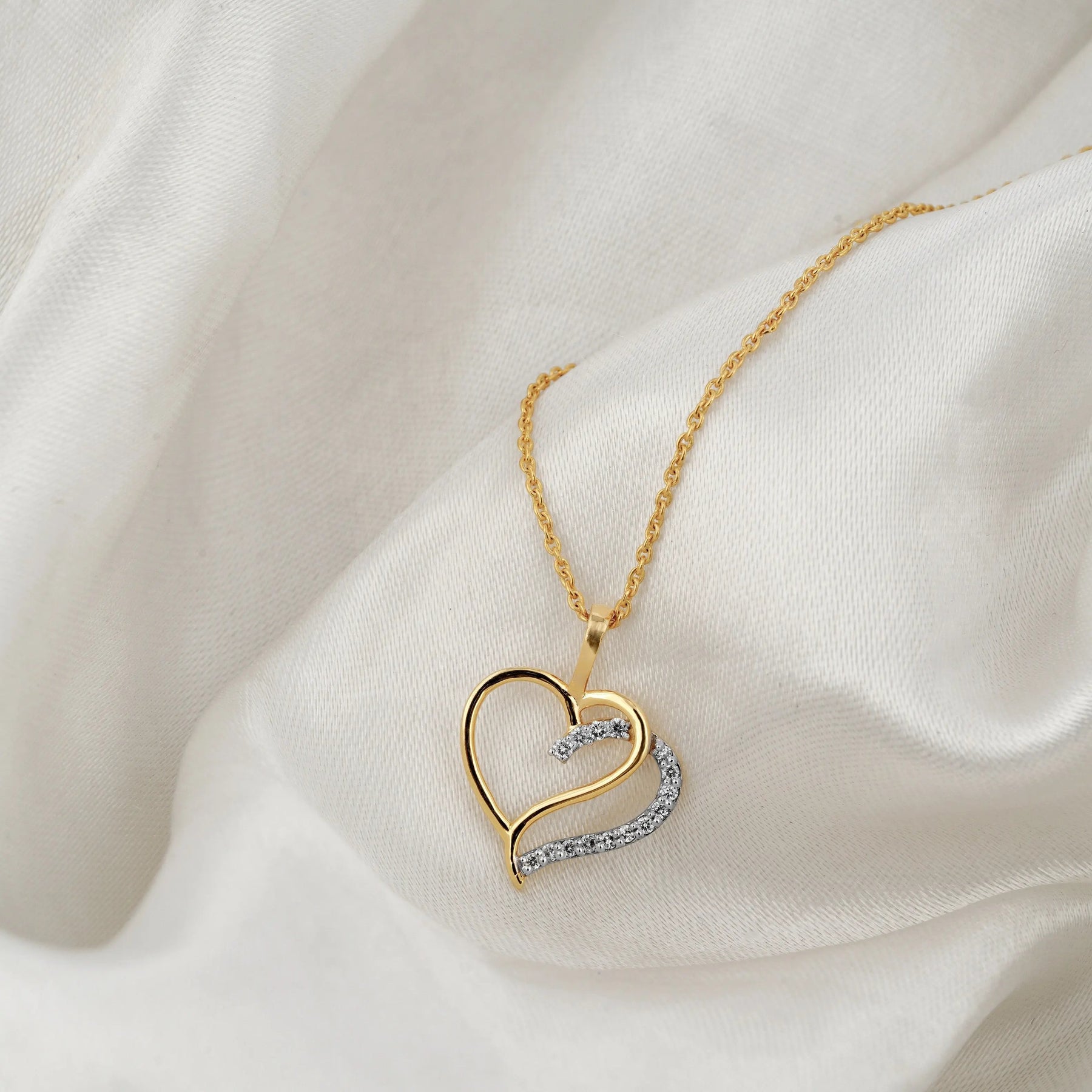 Double Heart Pendant & Necklace - Dearest Diamonds