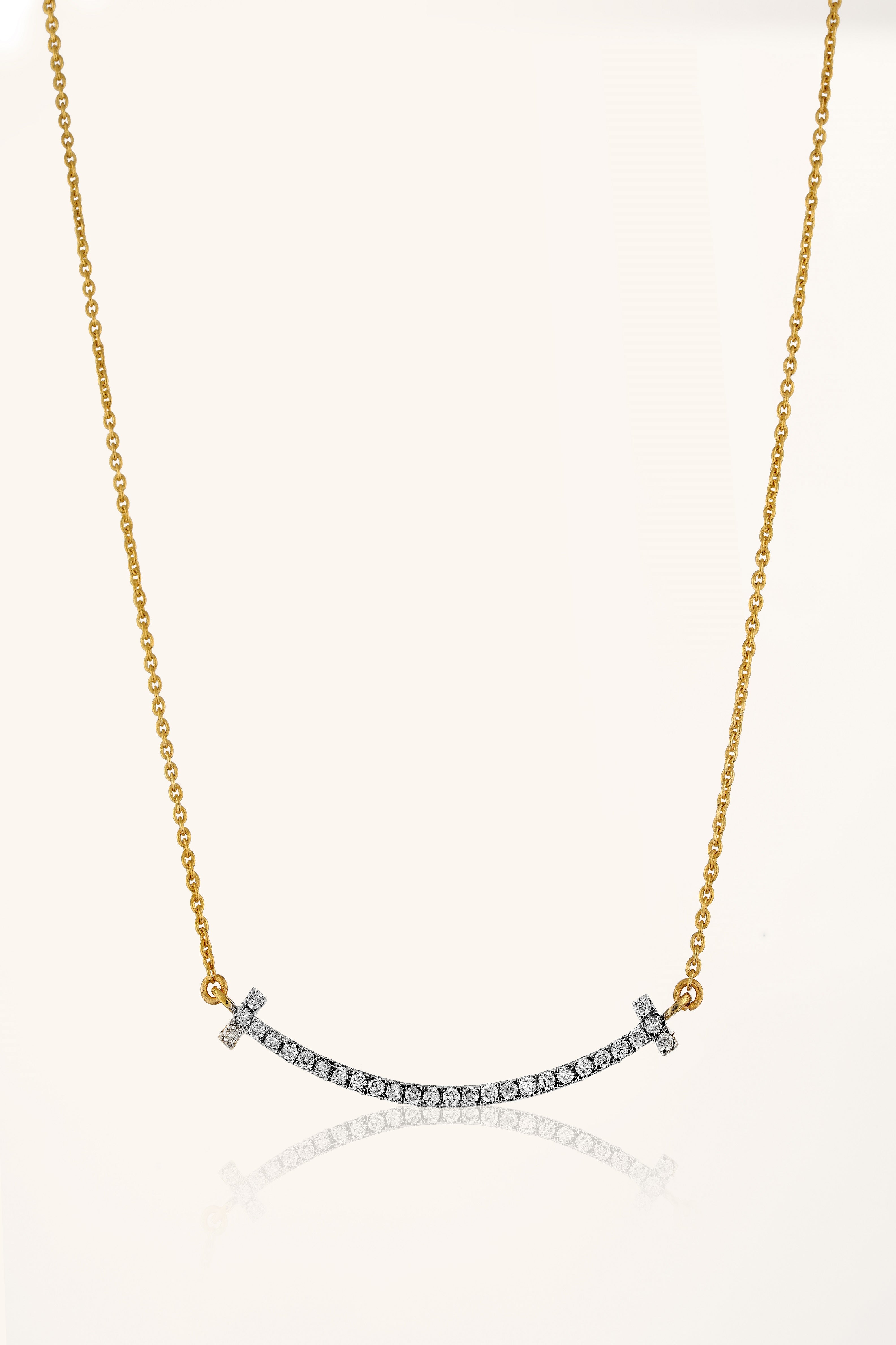 Arc Diamond Bar Necklace
