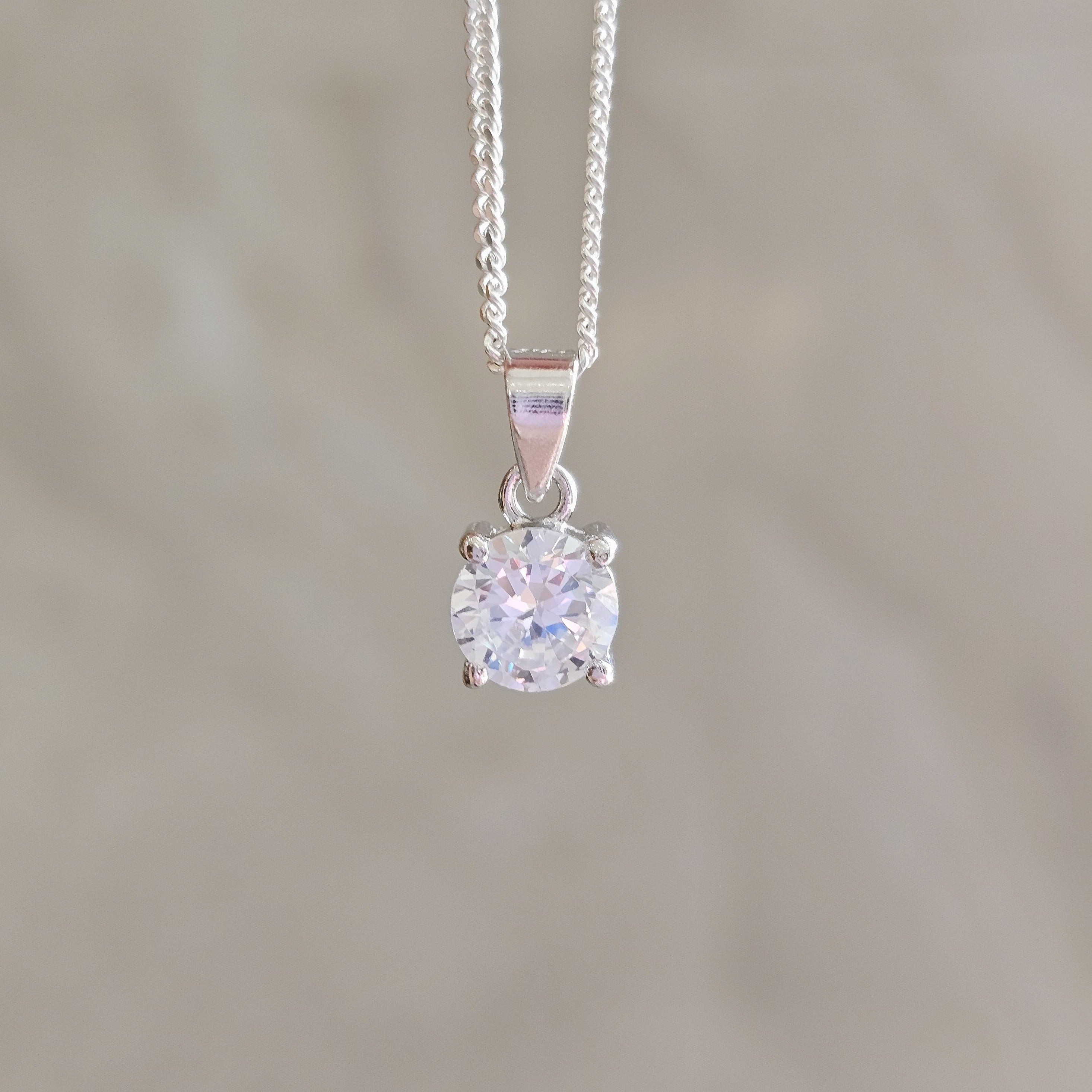 Silver Stud Pendant Necklace - Dearest Diamonds