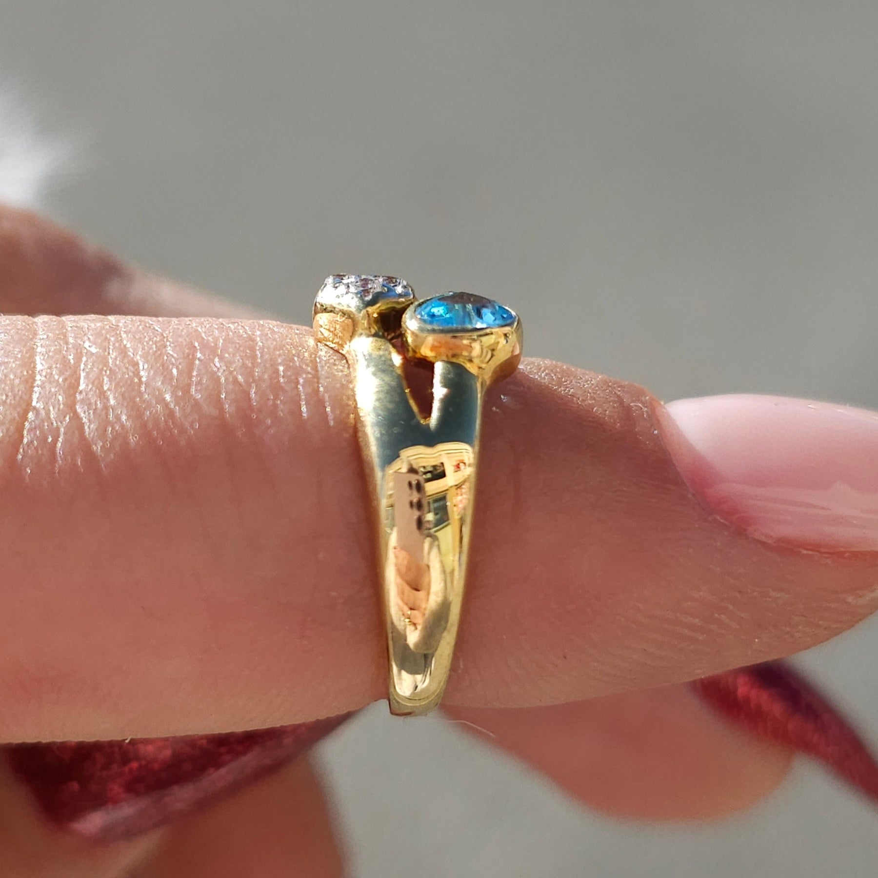 Two Heart Gold Ring - Dearest Diamonds