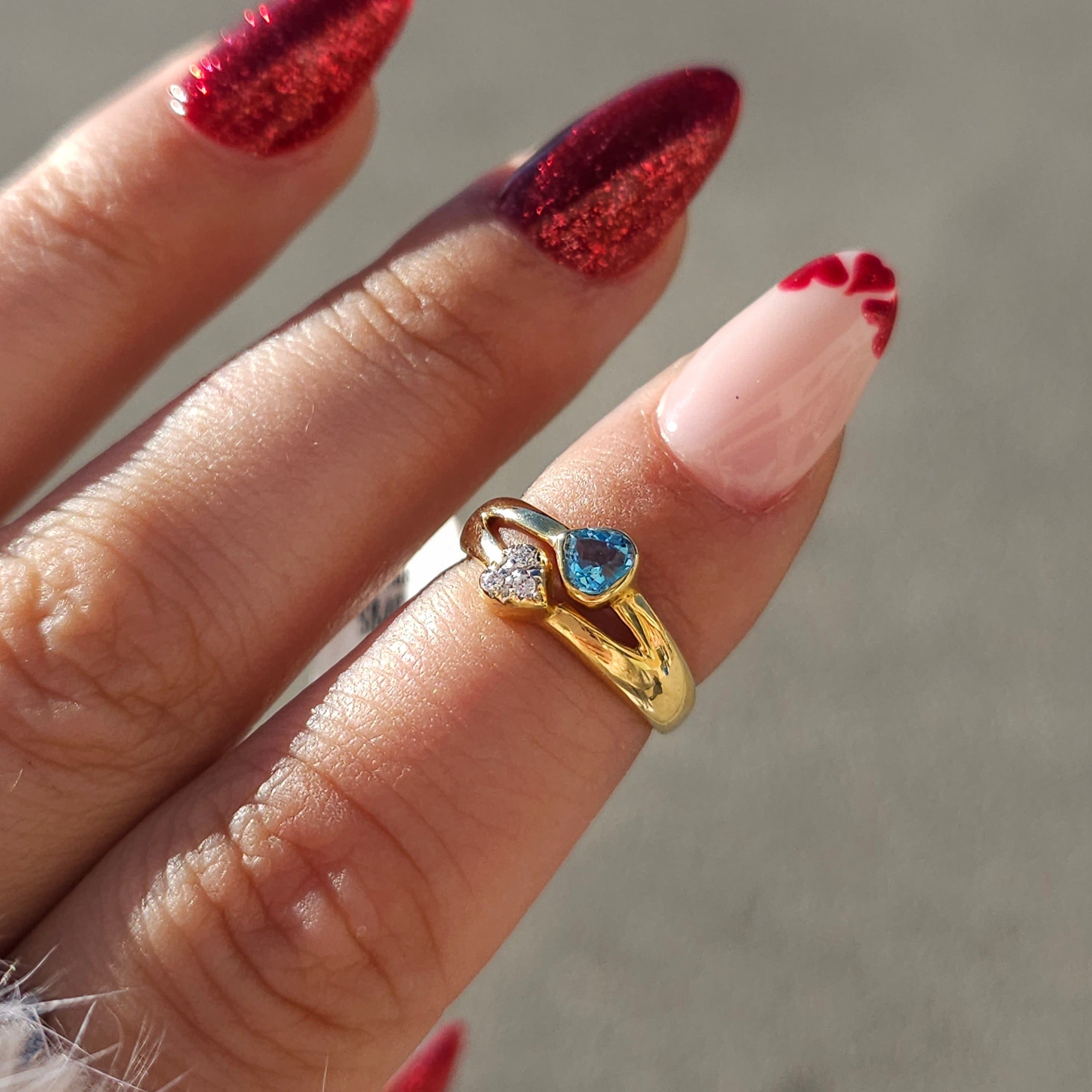 Two Heart Gold Ring - Dearest Diamonds