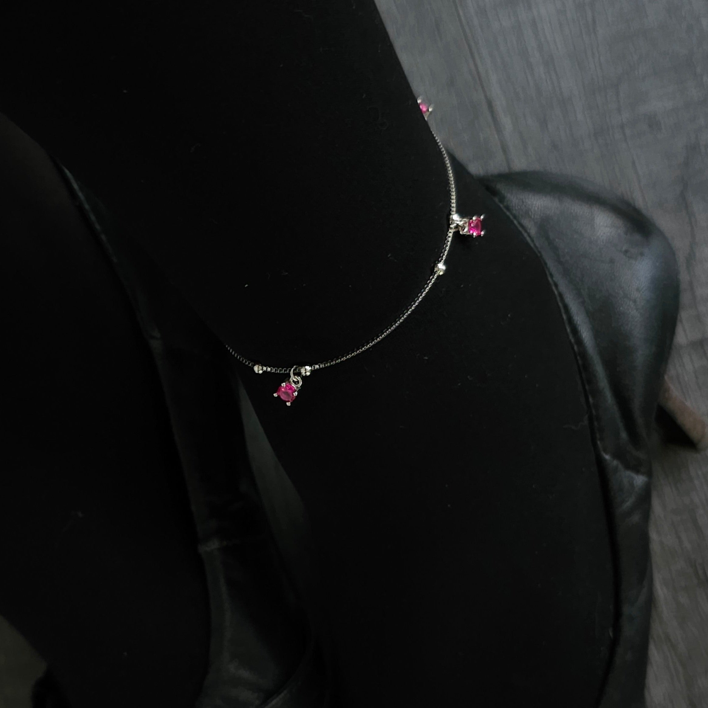 Spaced Out Pink Stones Anklet - Dearest Diamonds