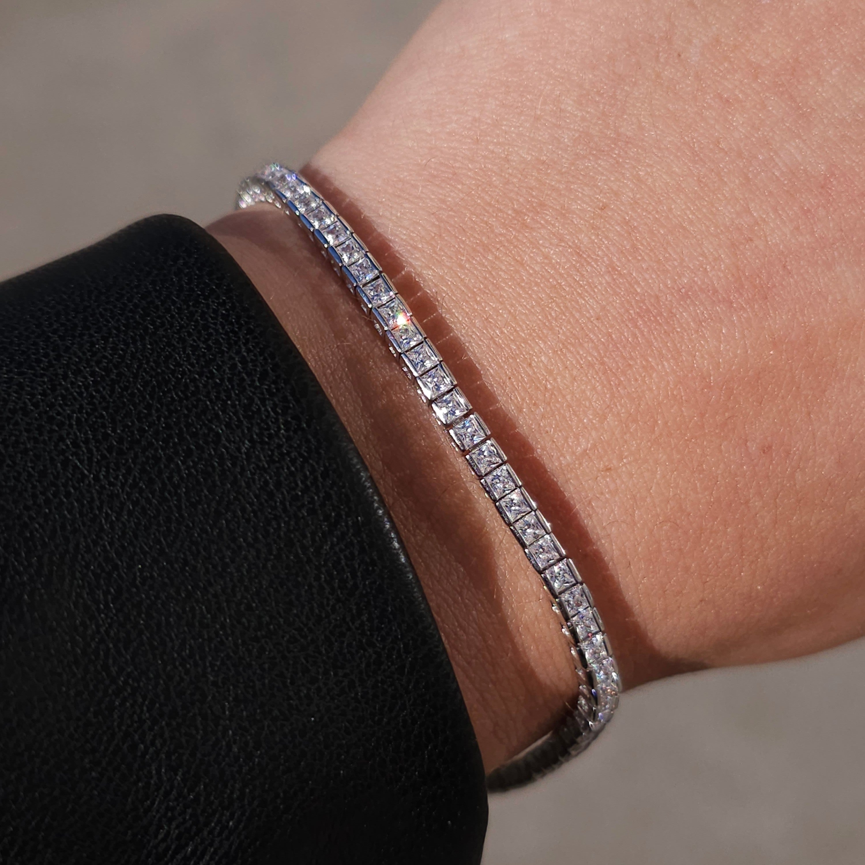 Bezel Princess Tennis Bracelet - Dearest Diamonds