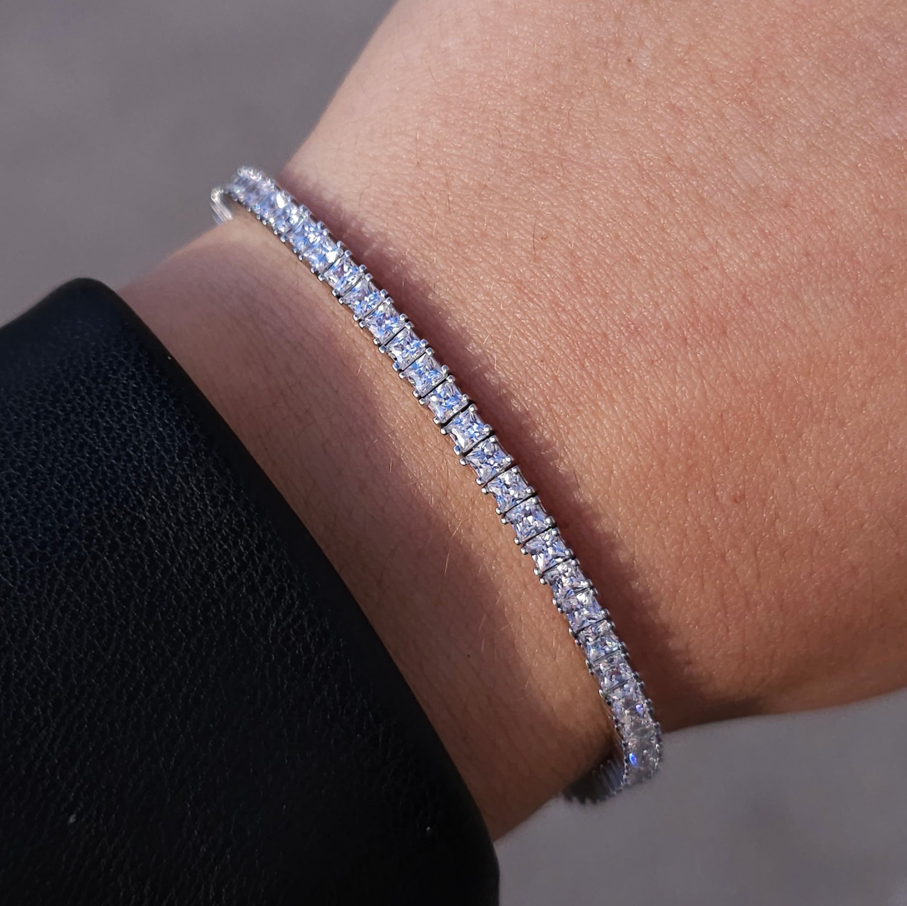 Princess Cut Silver Tennis Bracelet - Dearest Diamonds
