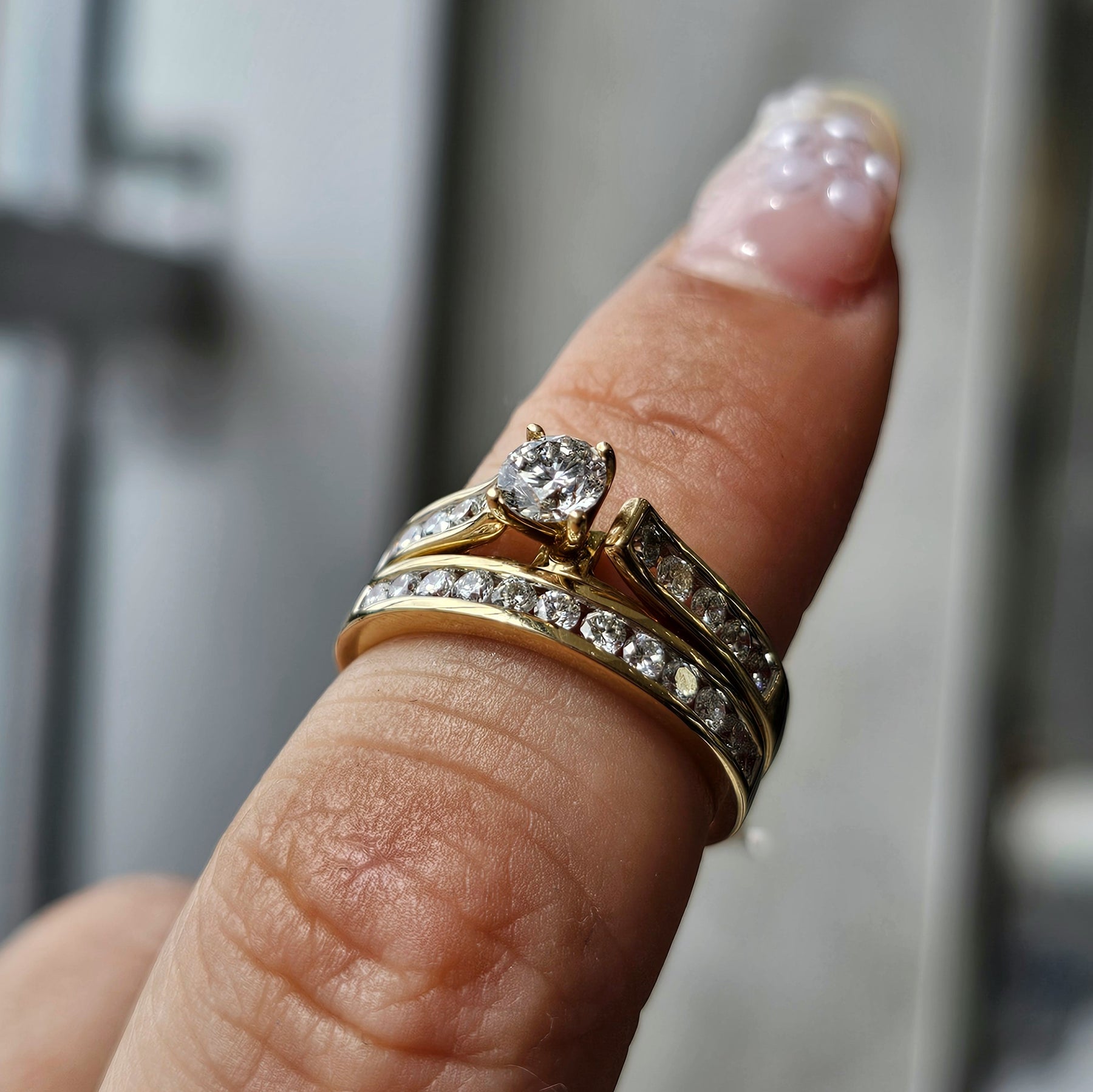 Round Natural Diamonds Channel Setting Bridal Set - Dearest Diamonds