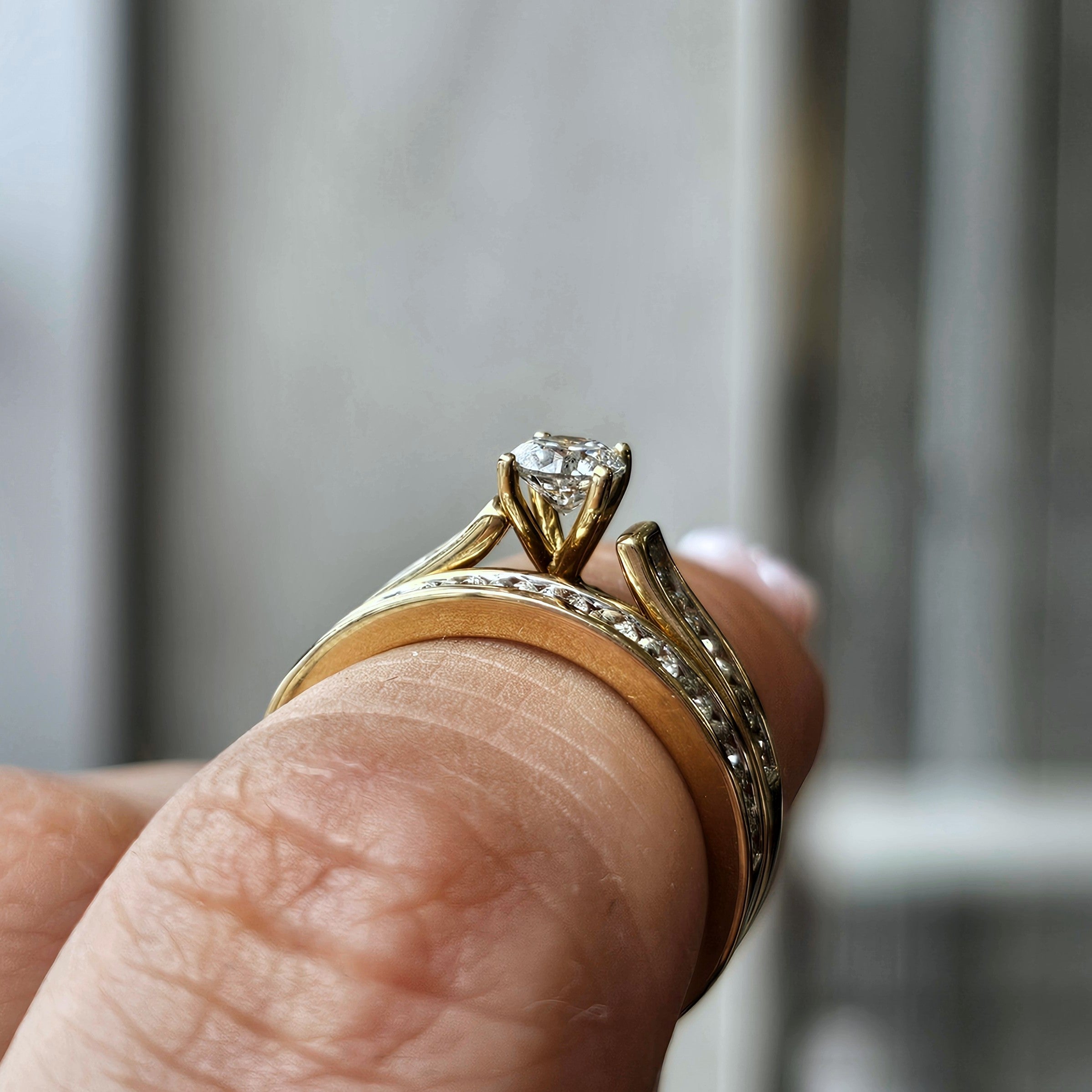 Round Natural Diamonds Channel Setting Bridal Set - Dearest Diamonds