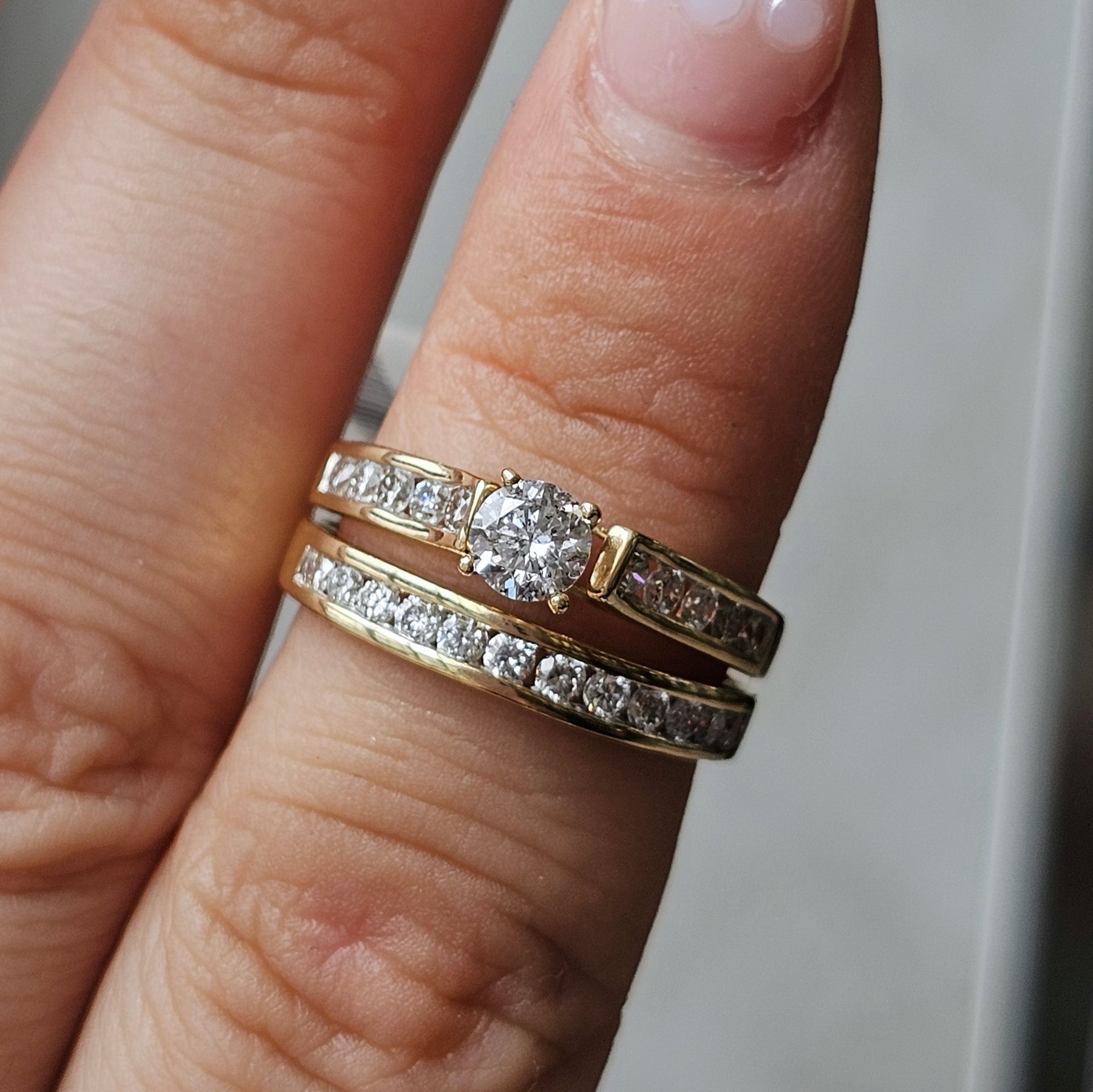 Round Natural Diamonds Channel Setting Bridal Set - Dearest Diamonds