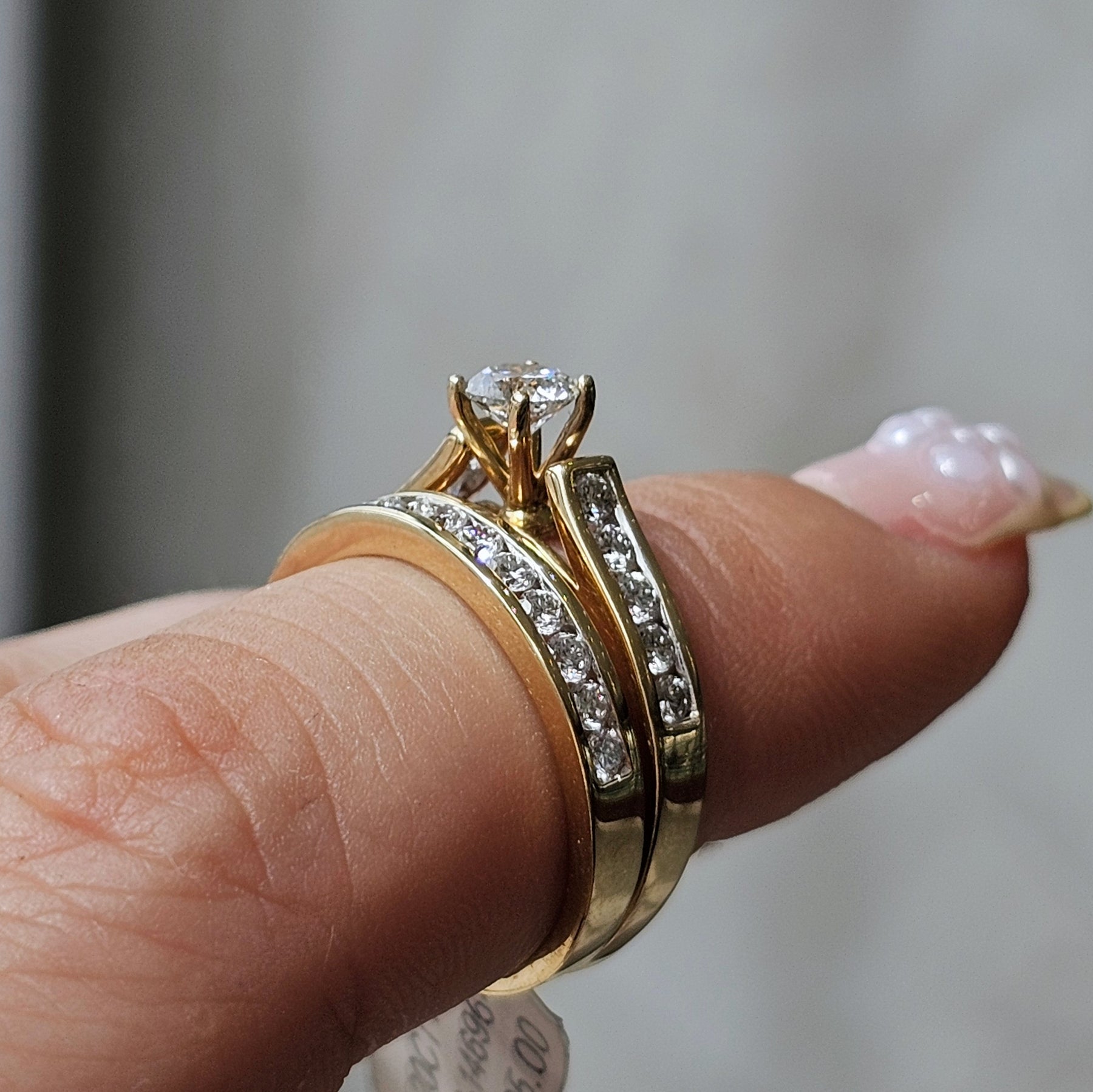 Round Natural Diamonds Channel Setting Bridal Set - Dearest Diamonds