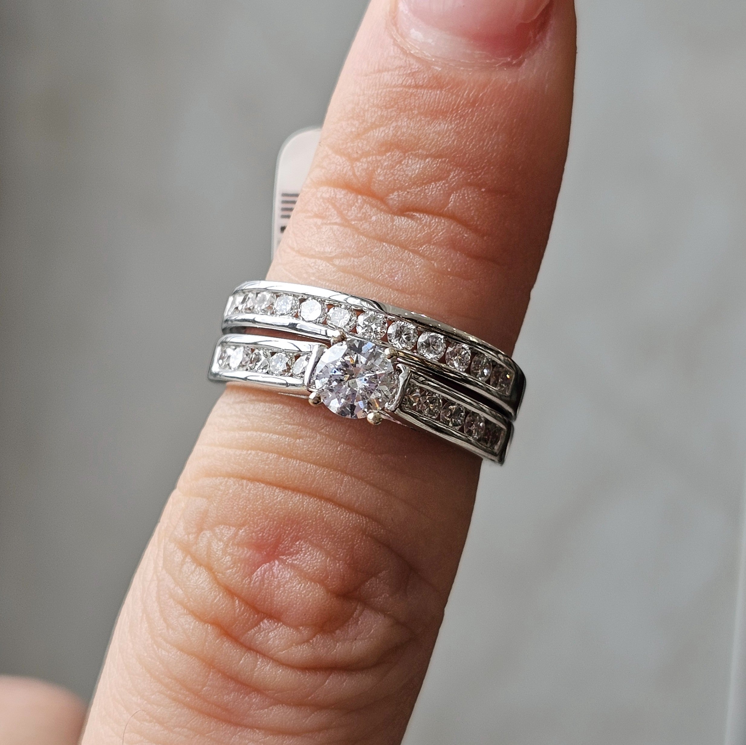 Round Natural Diamonds Channel Setting Bridal Set - Dearest Diamonds