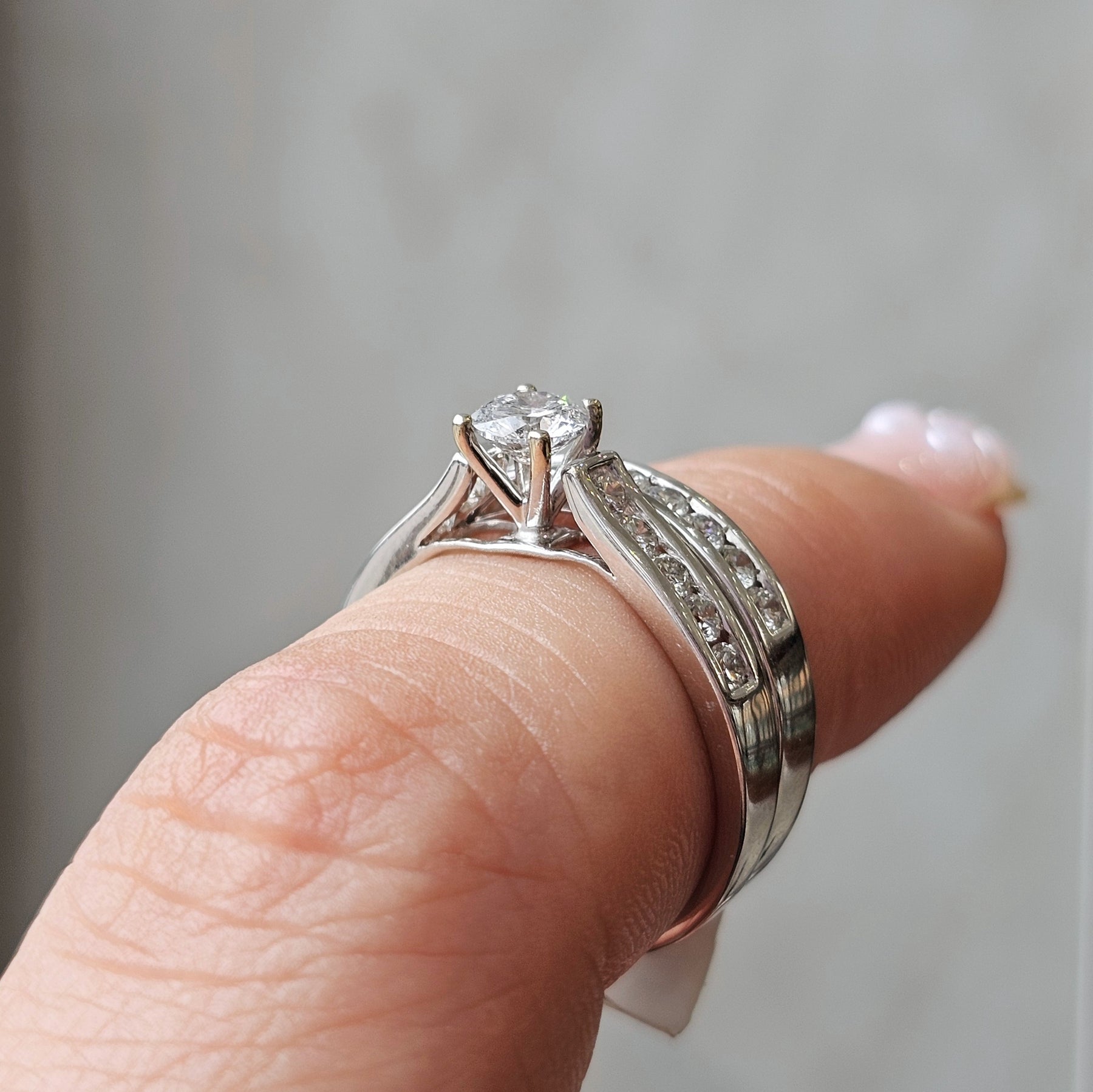 Round Natural Diamonds Channel Setting Bridal Set - Dearest Diamonds