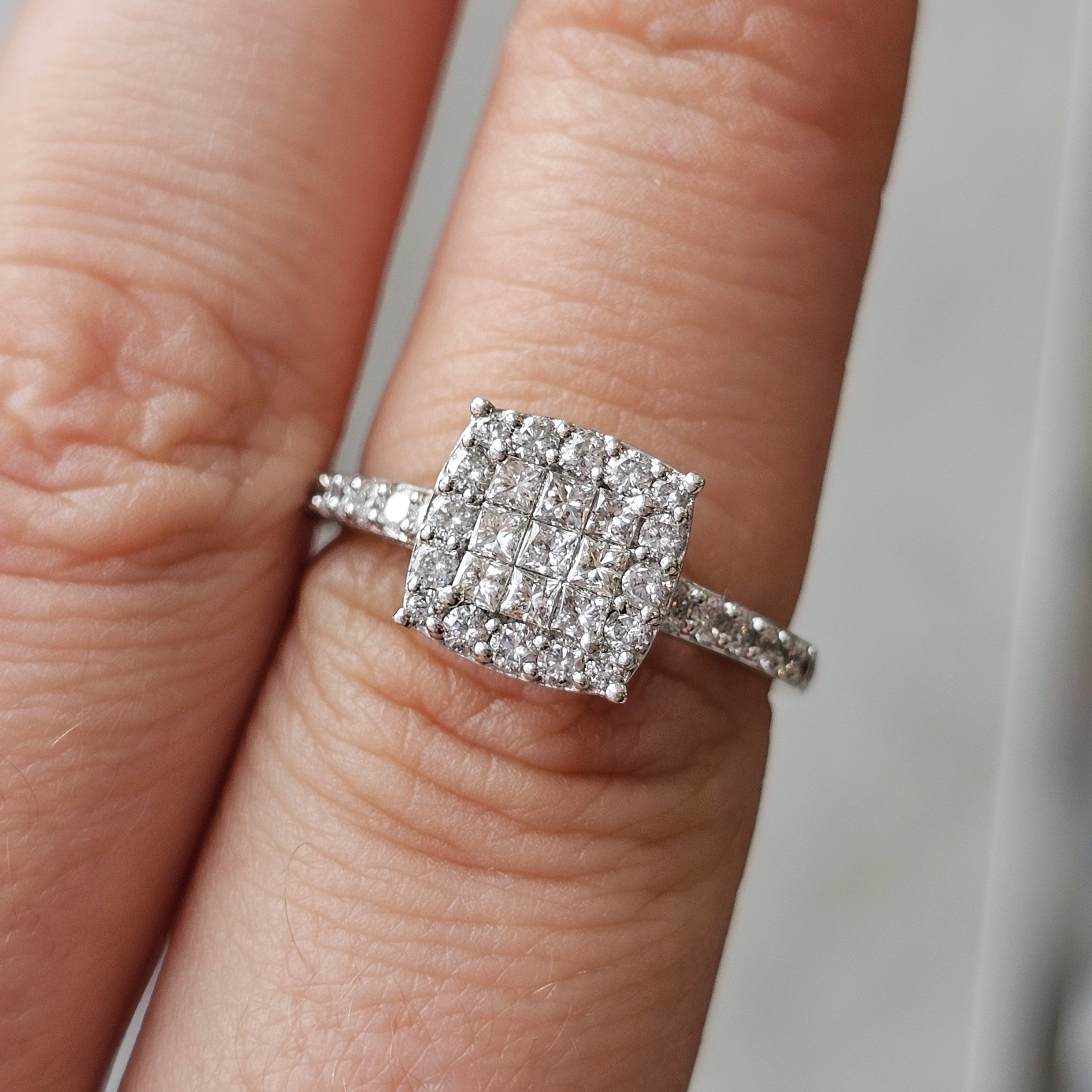 Princess Cluster Diamond Ring