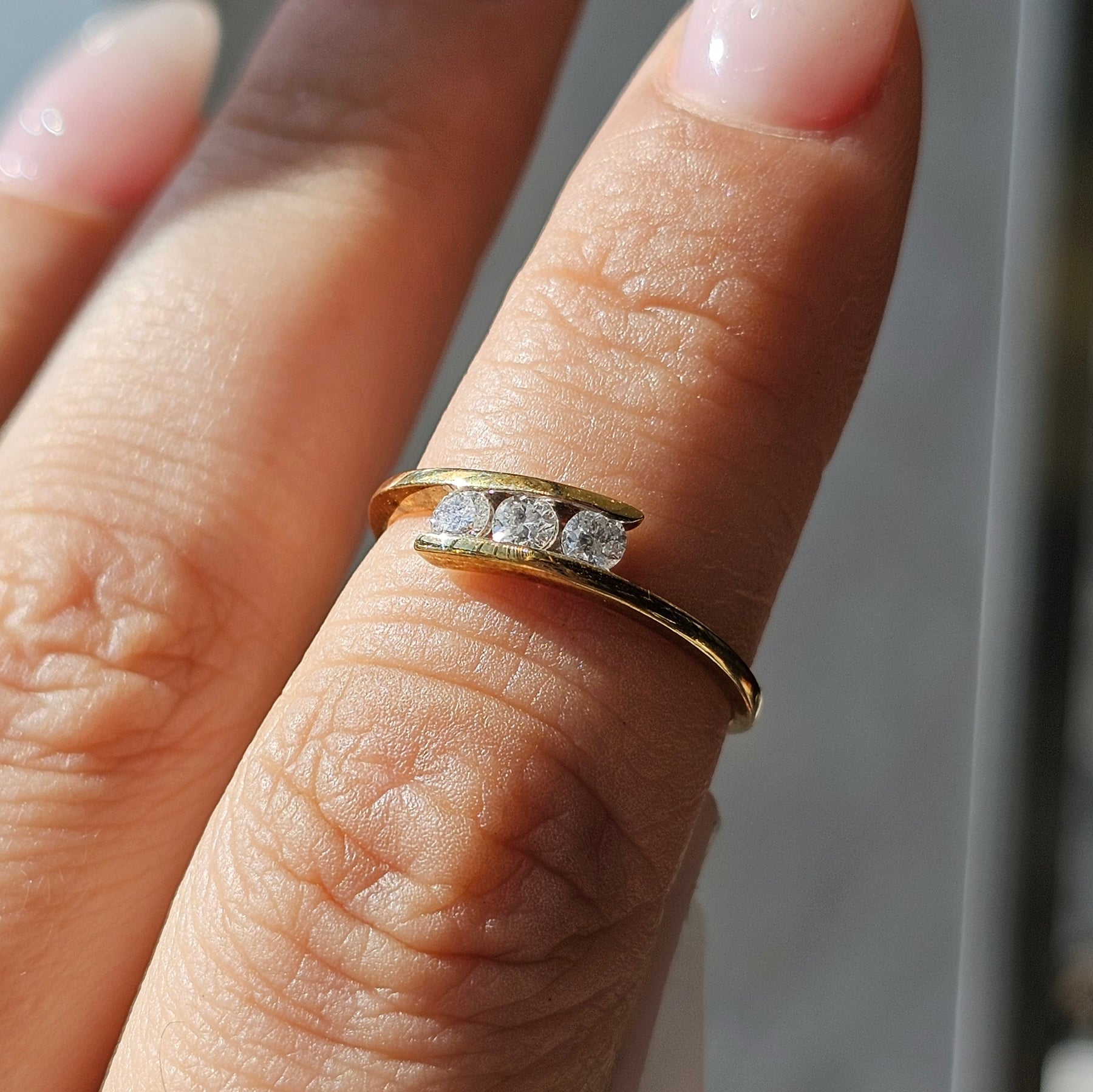 Three-Stone Natural Diamond Ring - Dearest Diamonds