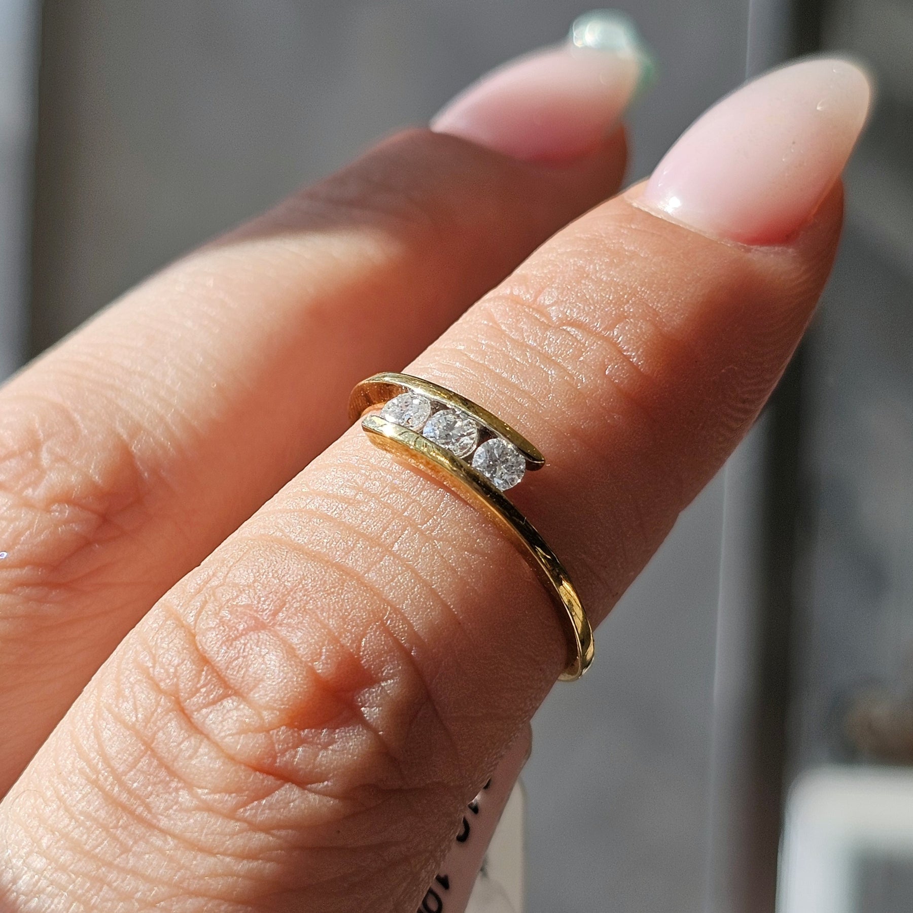 Three-Stone Natural Diamond Ring - Dearest Diamonds