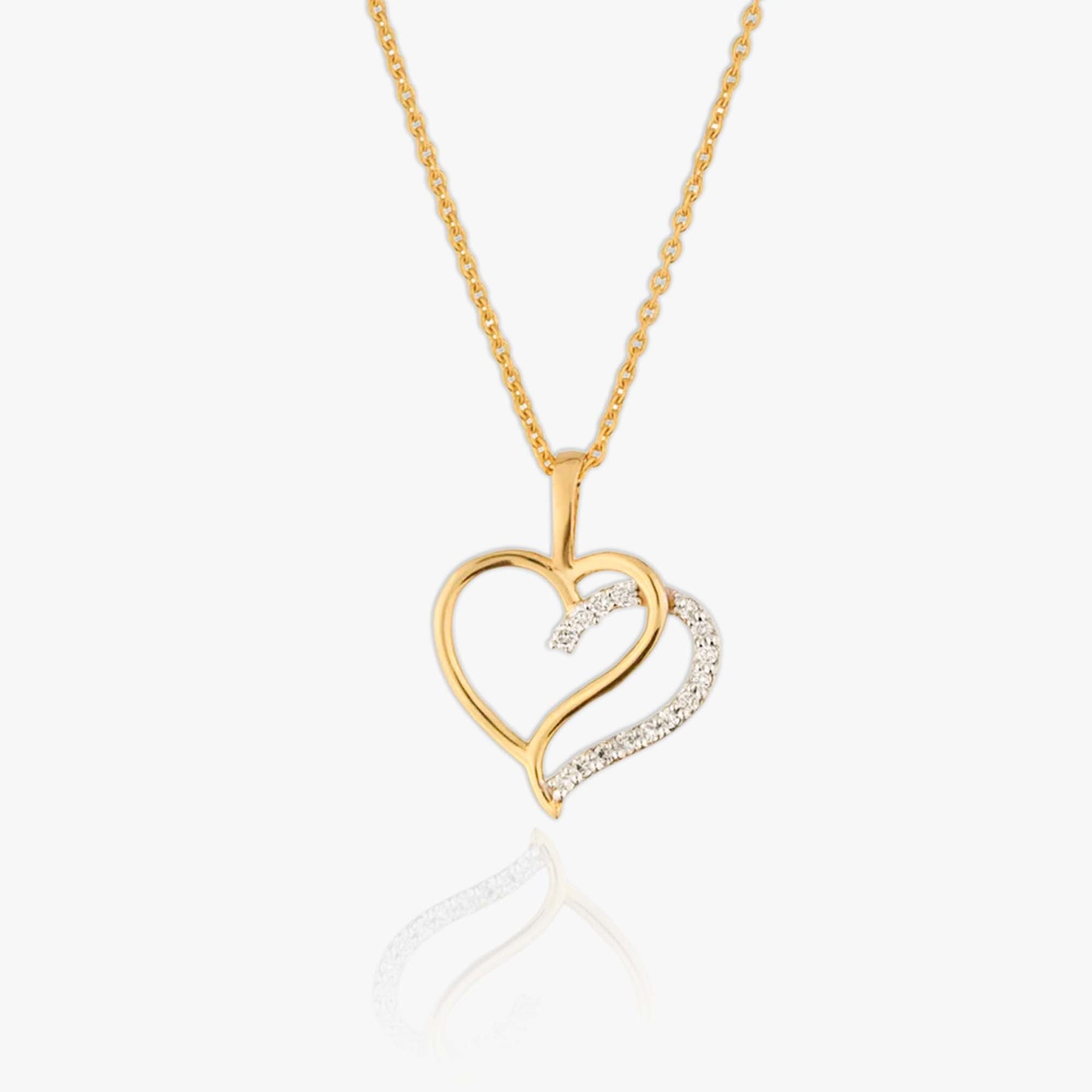 Double Heart Pendant & Necklace
