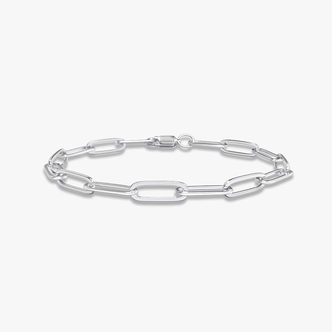Paperclip Chain Silver Bracelet