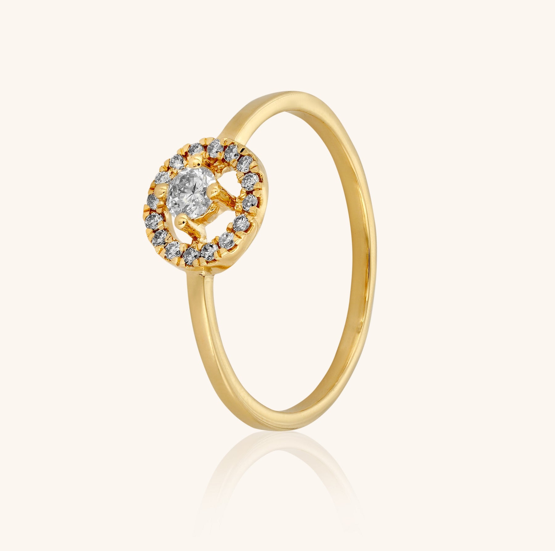 Solitaire with Round Halo Ring - Dearest Diamonds