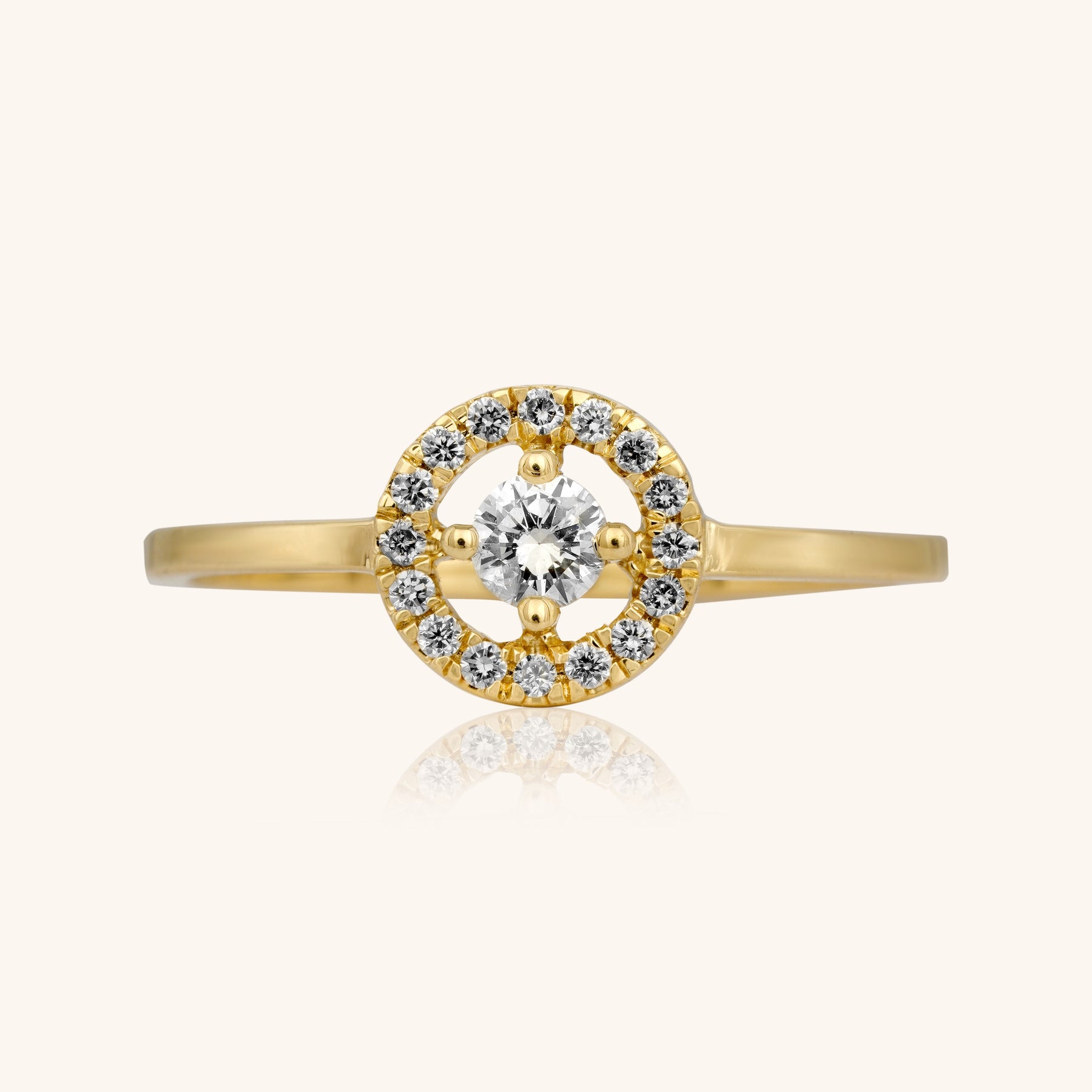Solitaire with Round Halo Ring - Dearest Diamonds