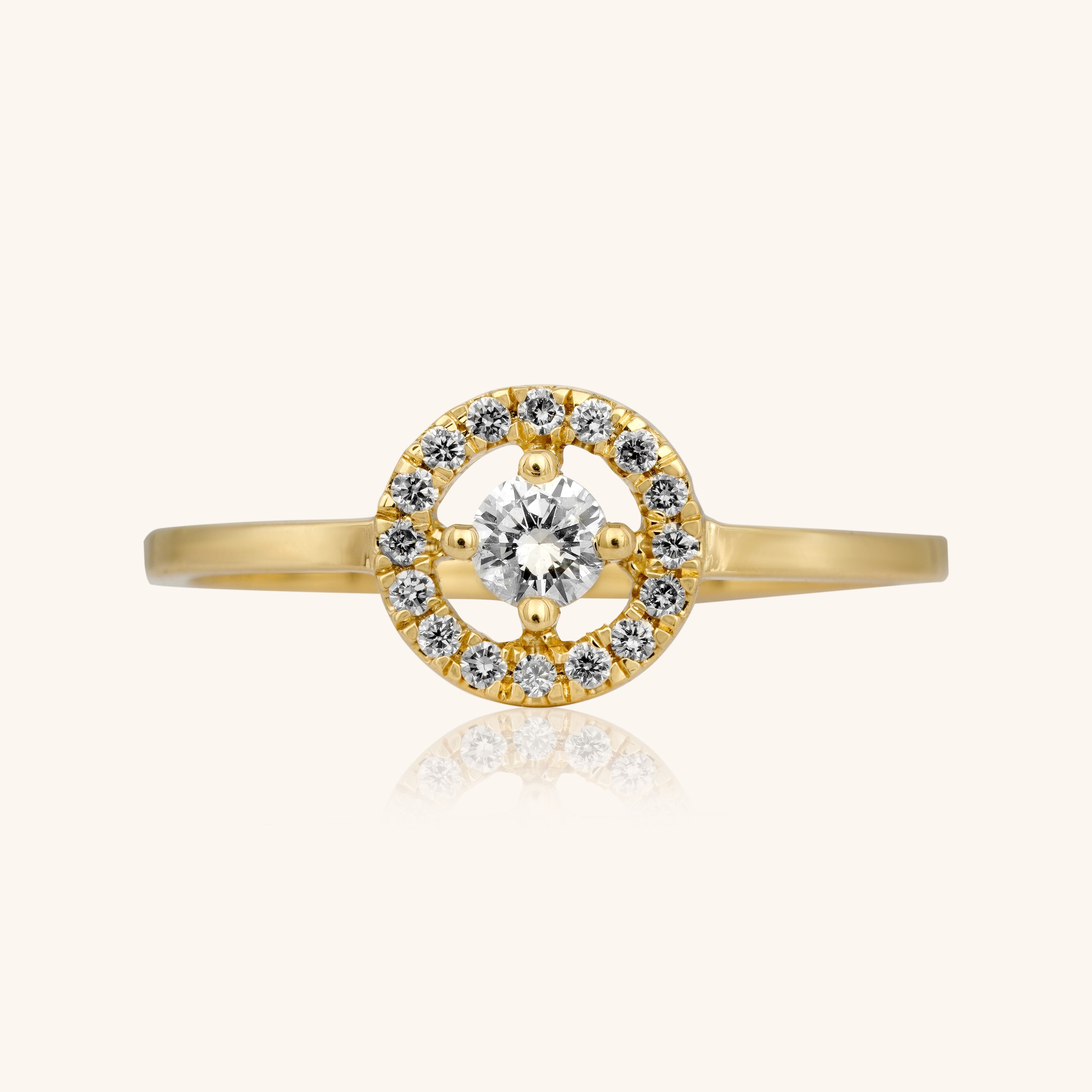 Solitaire with Round Halo Ring - Dearest Diamonds